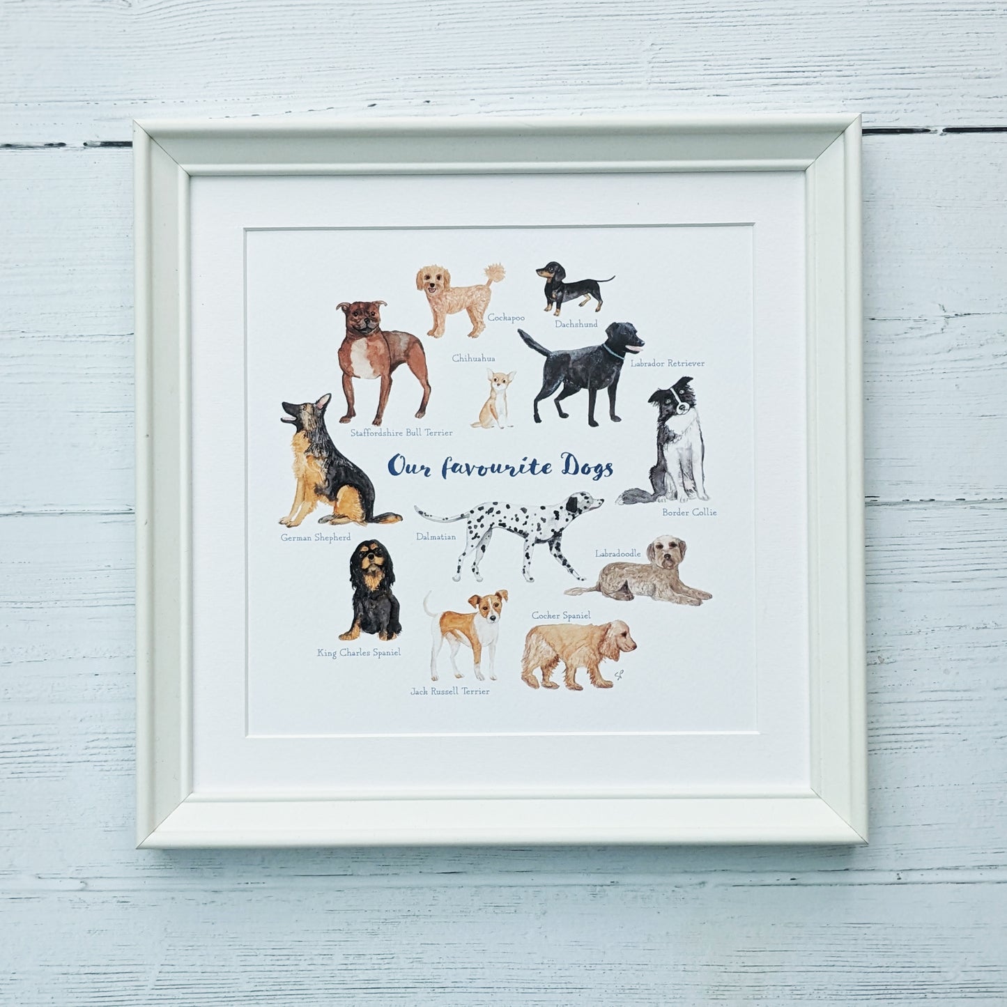 Watercolour Art Print - Favourite Doggies