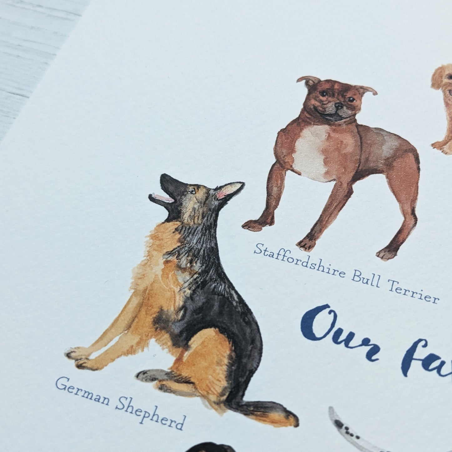 Watercolour Art Print - Favourite Doggies