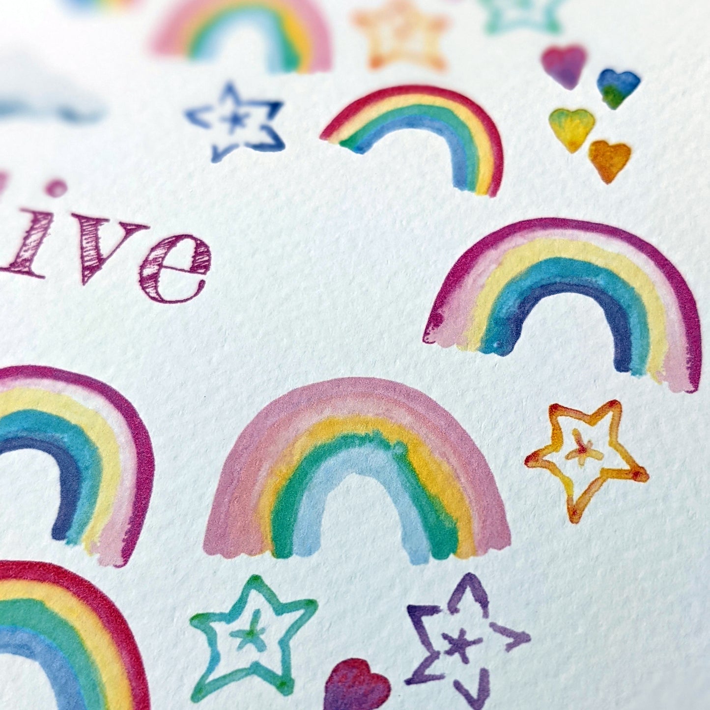 Greetings card - Rainbow Sky - Happy Birthday