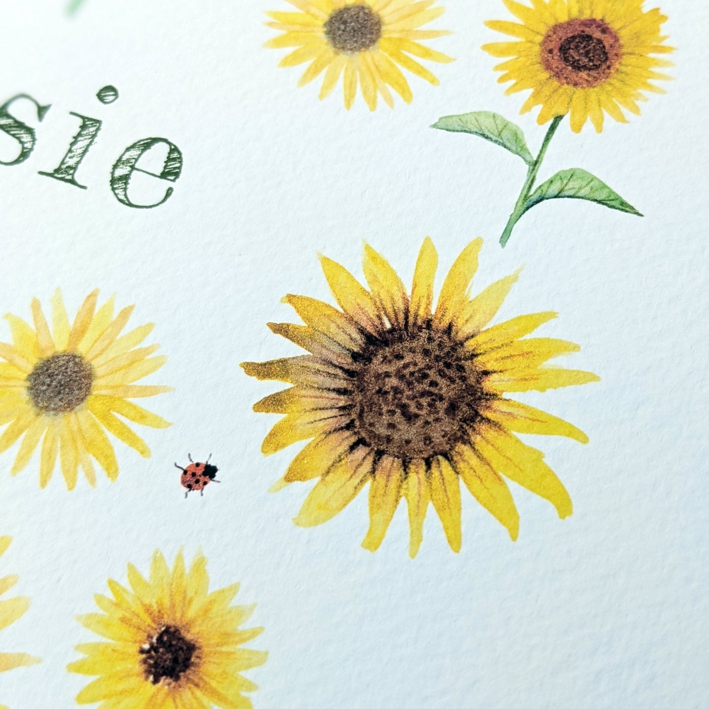 Personalised Greetings Card - Sunflowers