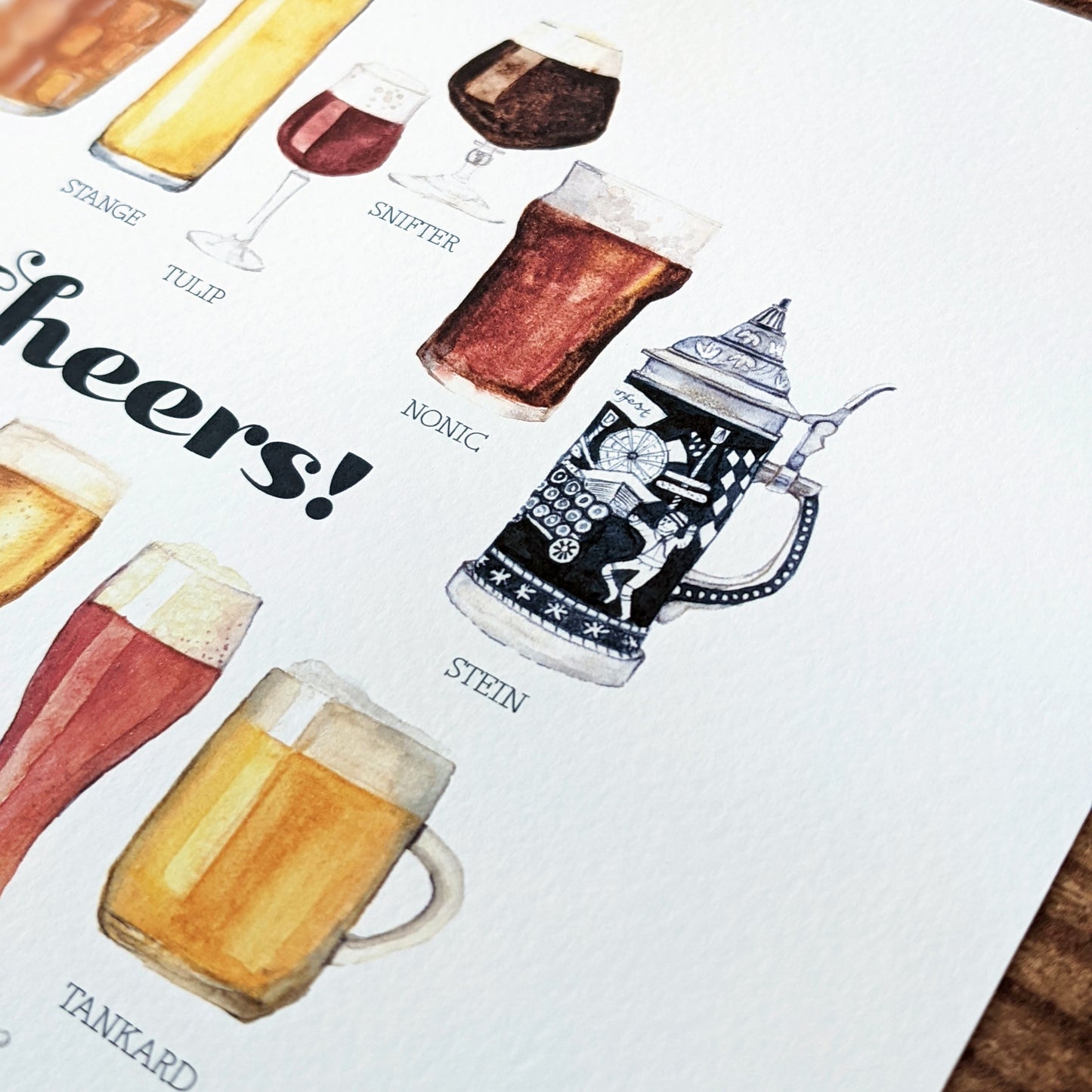 Square Greetings Card - Beer Glasses