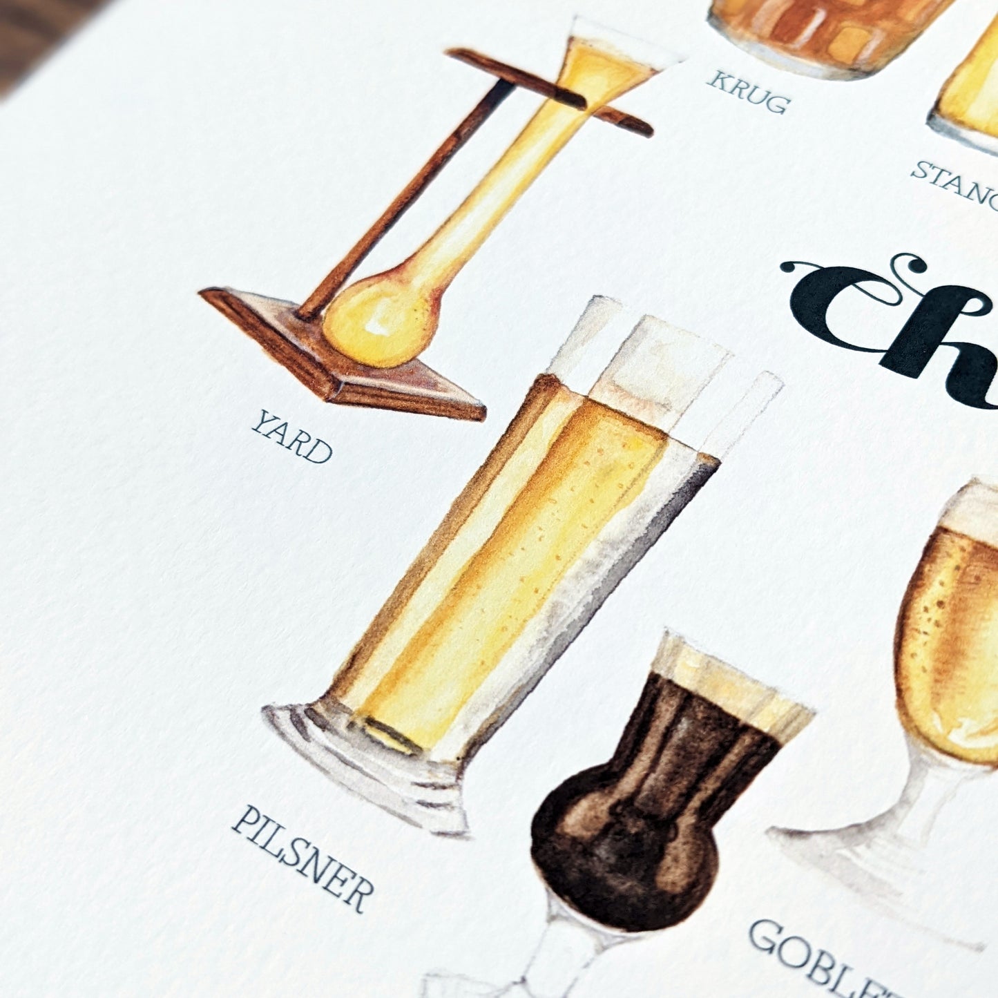 Square Greetings Card - Beer Glasses