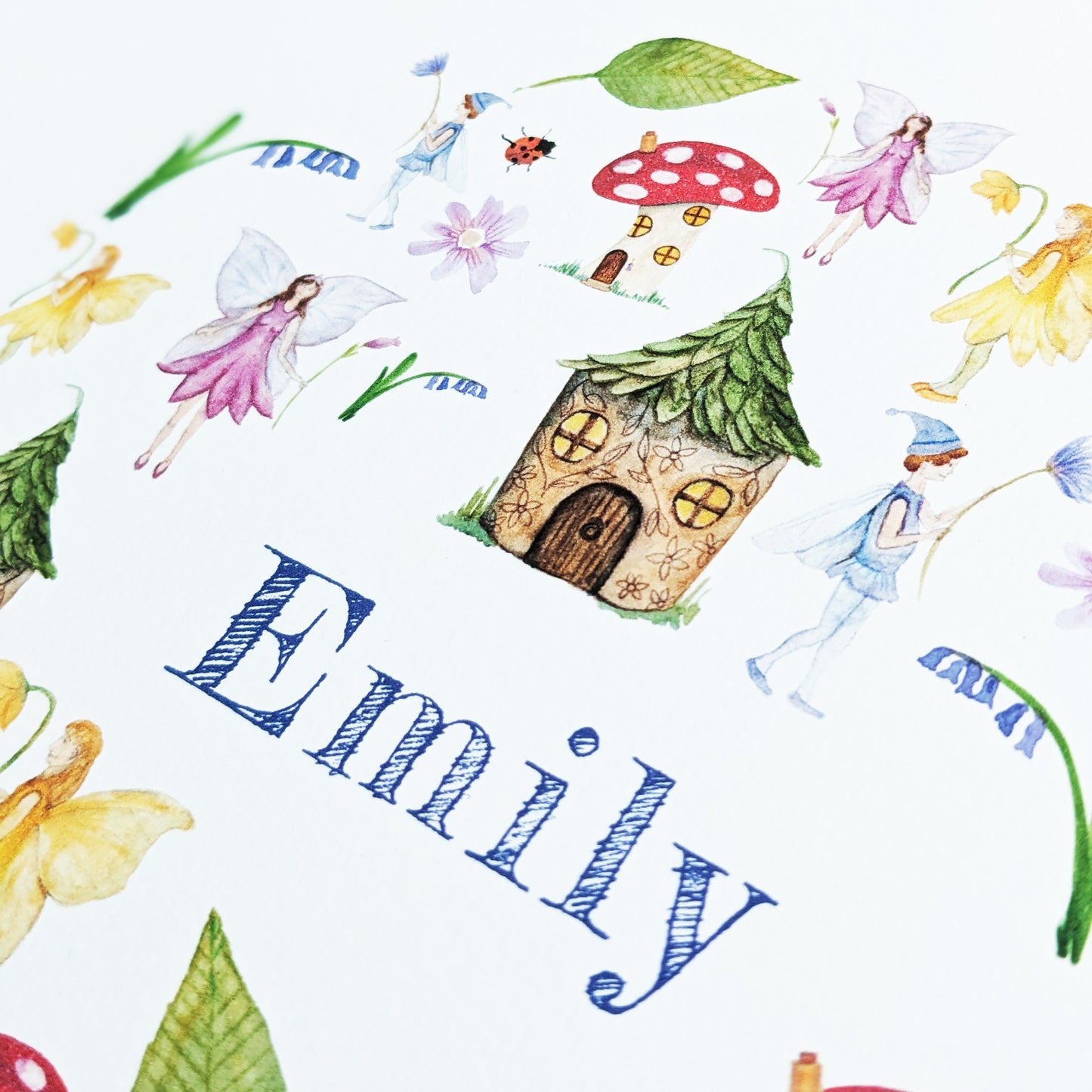 Personalised Greetings Card - Friendly Flower Fairies