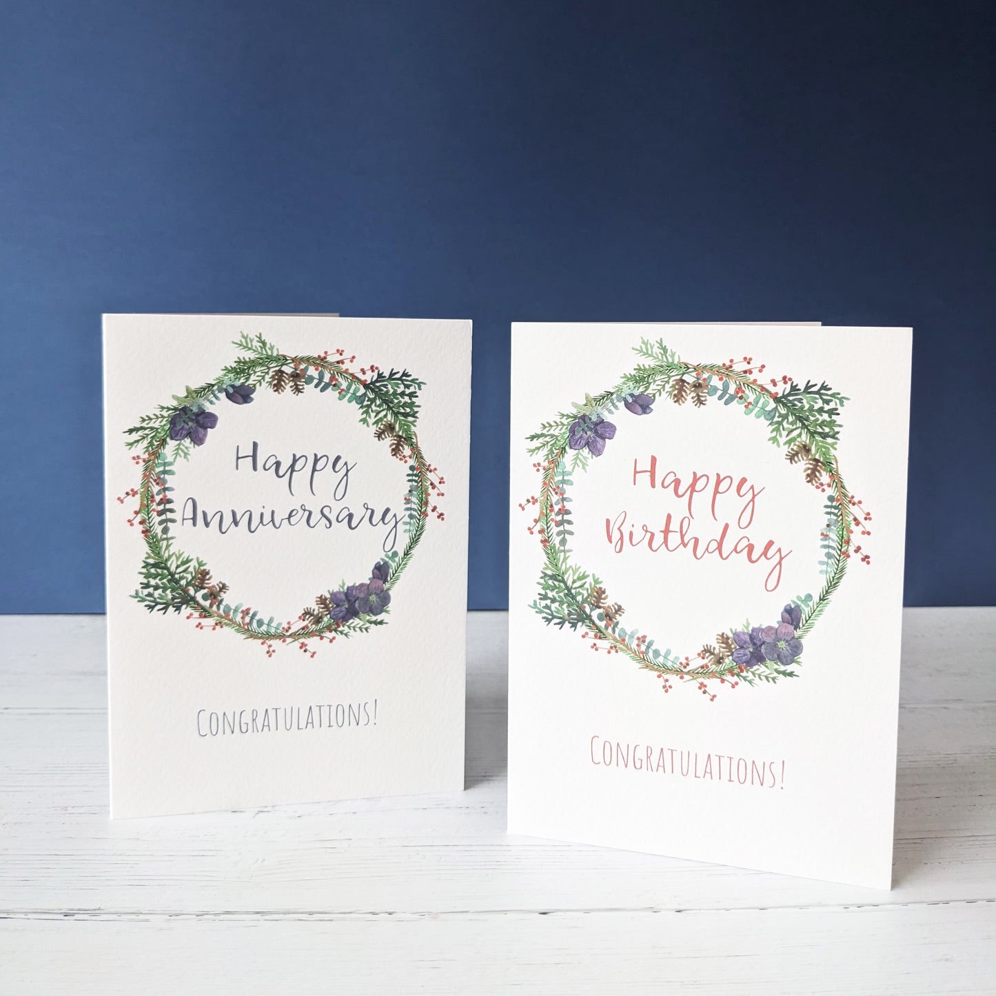 Personalised Winter Floral Wreath Art Print