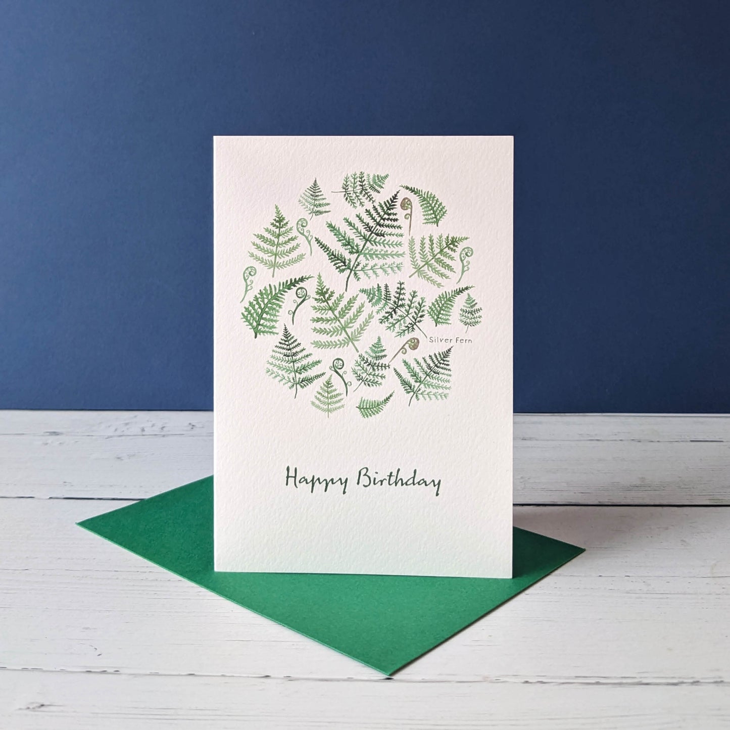 Greetings card - Silver Fern - Happy Birthday