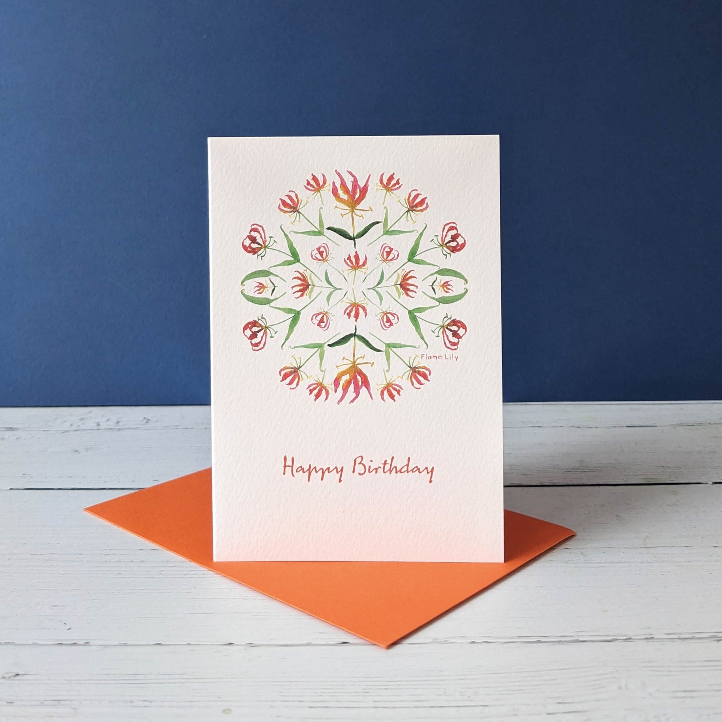 Greetings card - Flame Lily - Happy Birthday