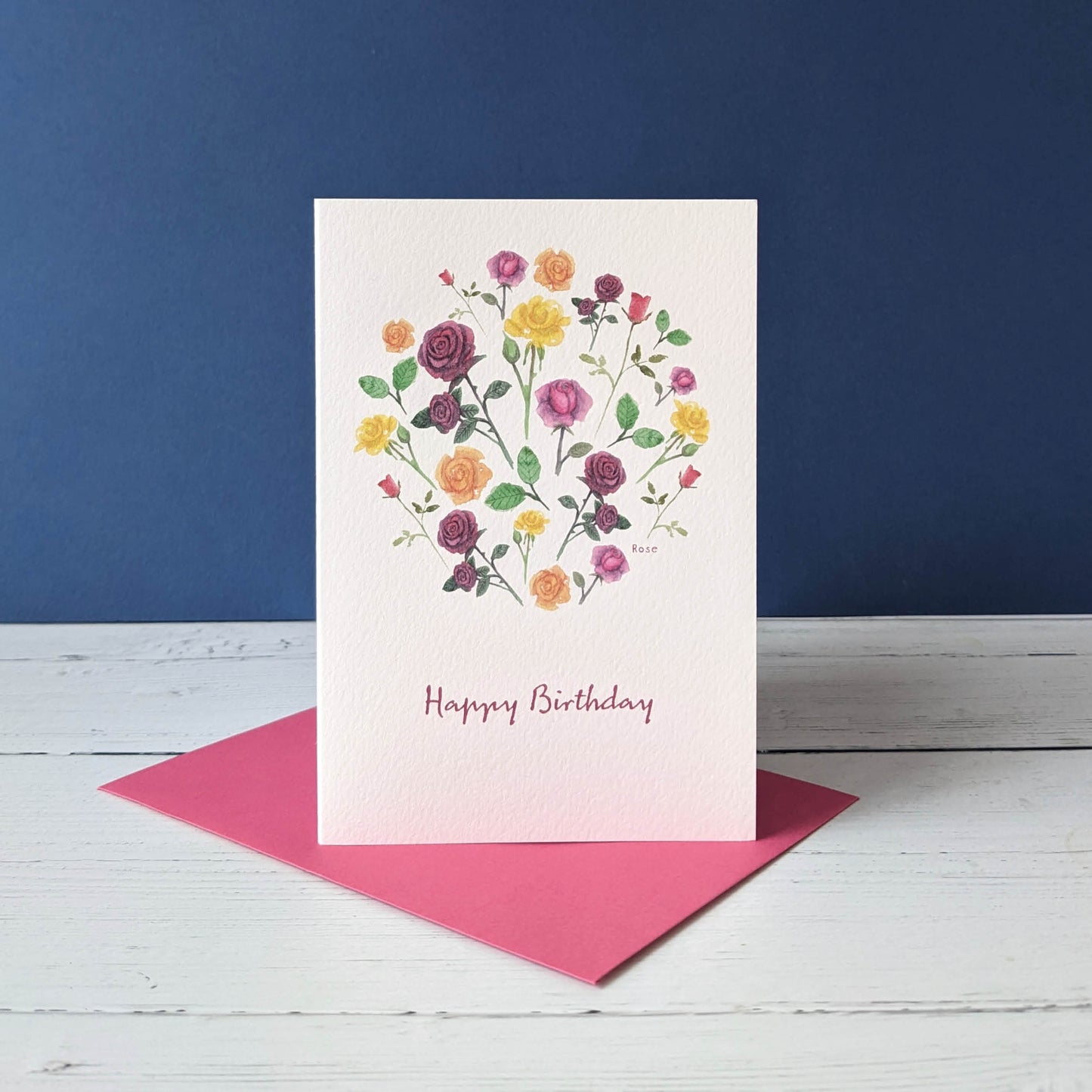 Greetings card - Rose - Happy Birthday