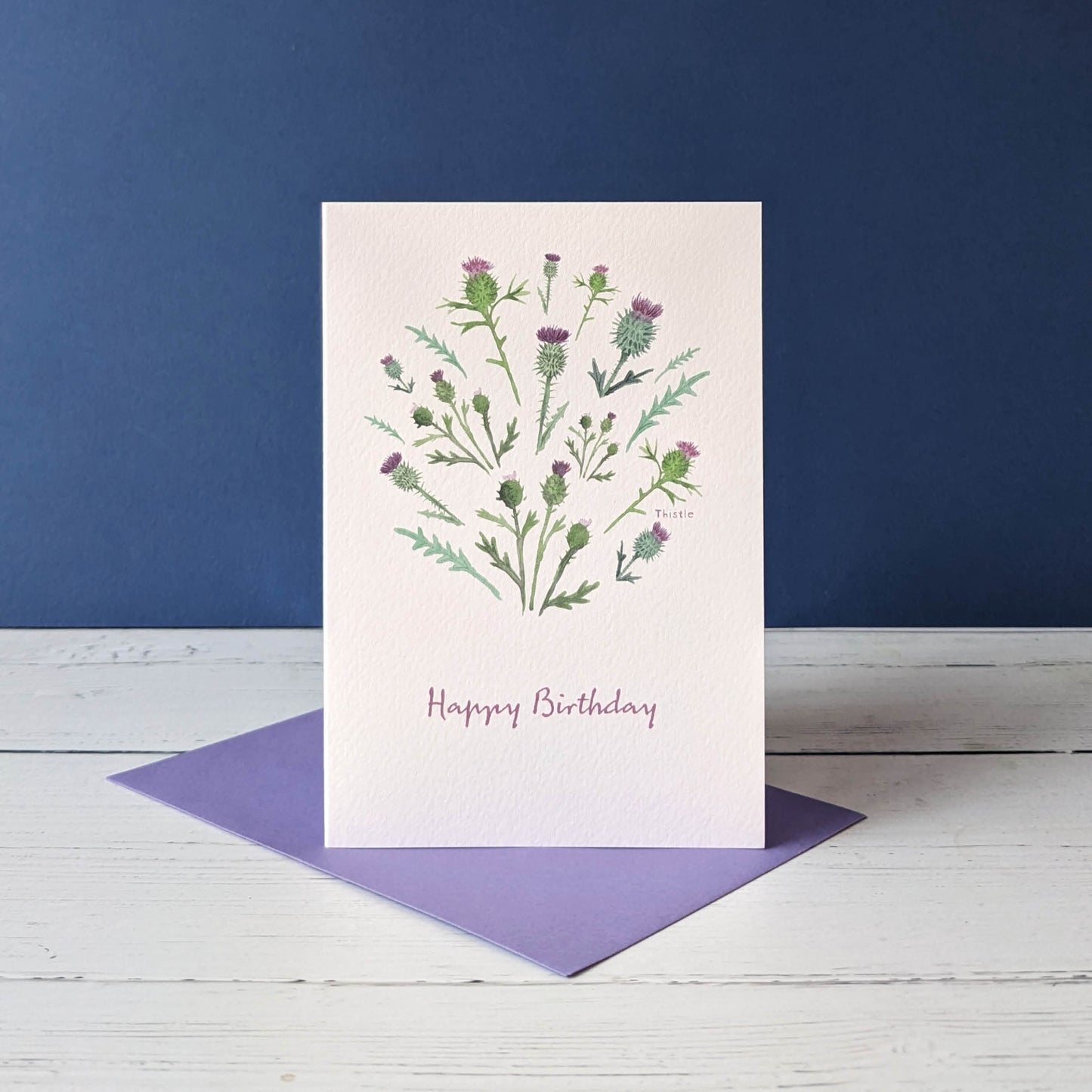 Greetings card - Thistle - Happy Birthday