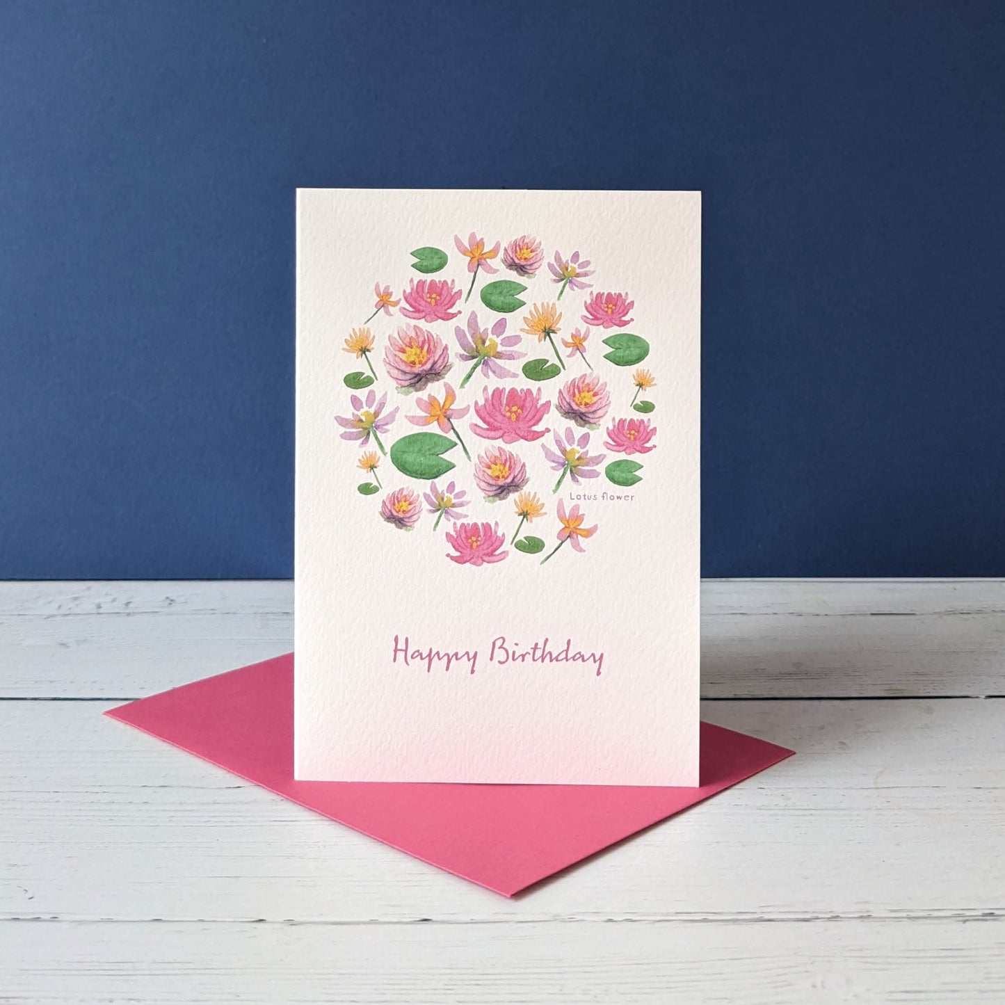 Personalised Greetings Card - Lotus flower