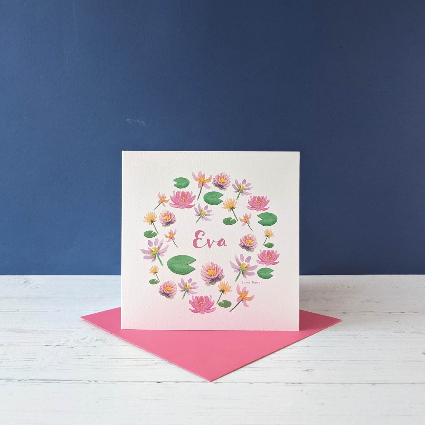 Personalised Greetings Card - Lotus flower