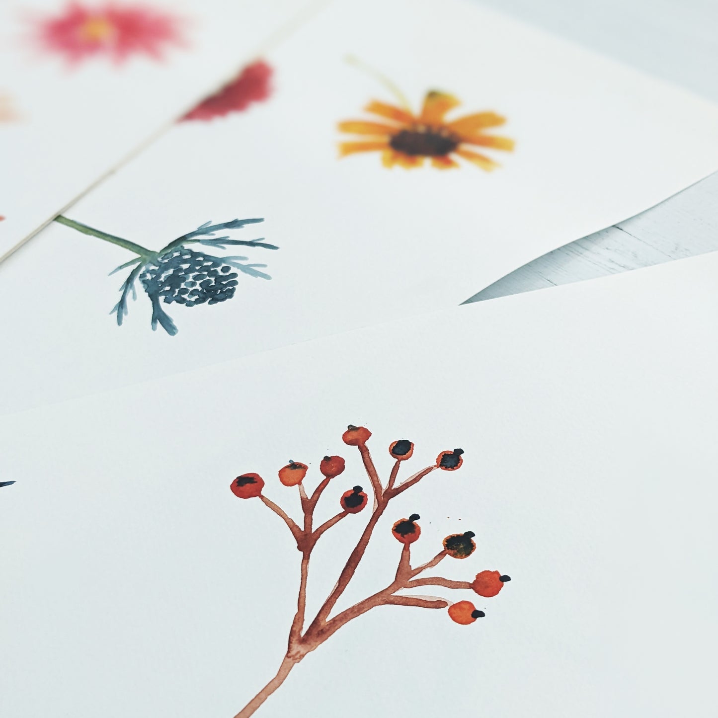 Personalised Autumn Floral Wreath Greetings Card
