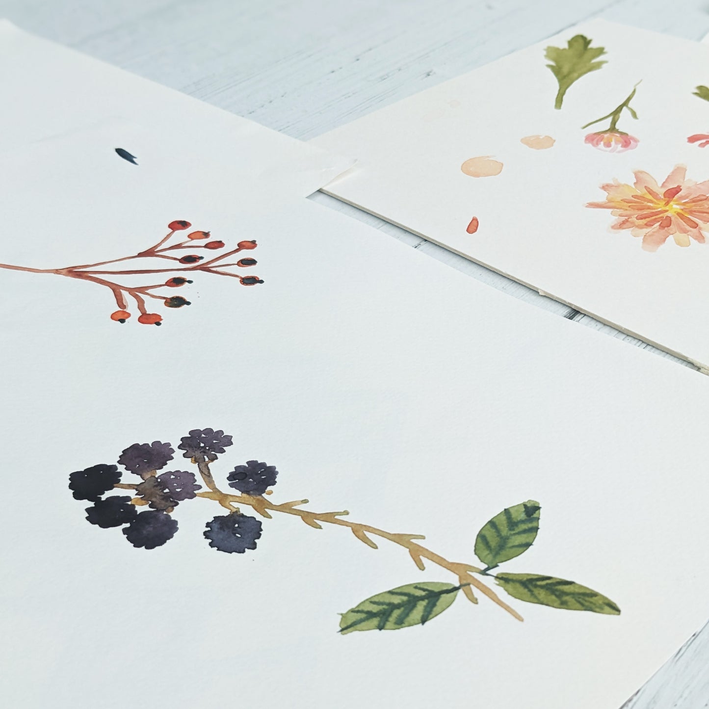 Personalised Autumn Floral Wreath Art Print