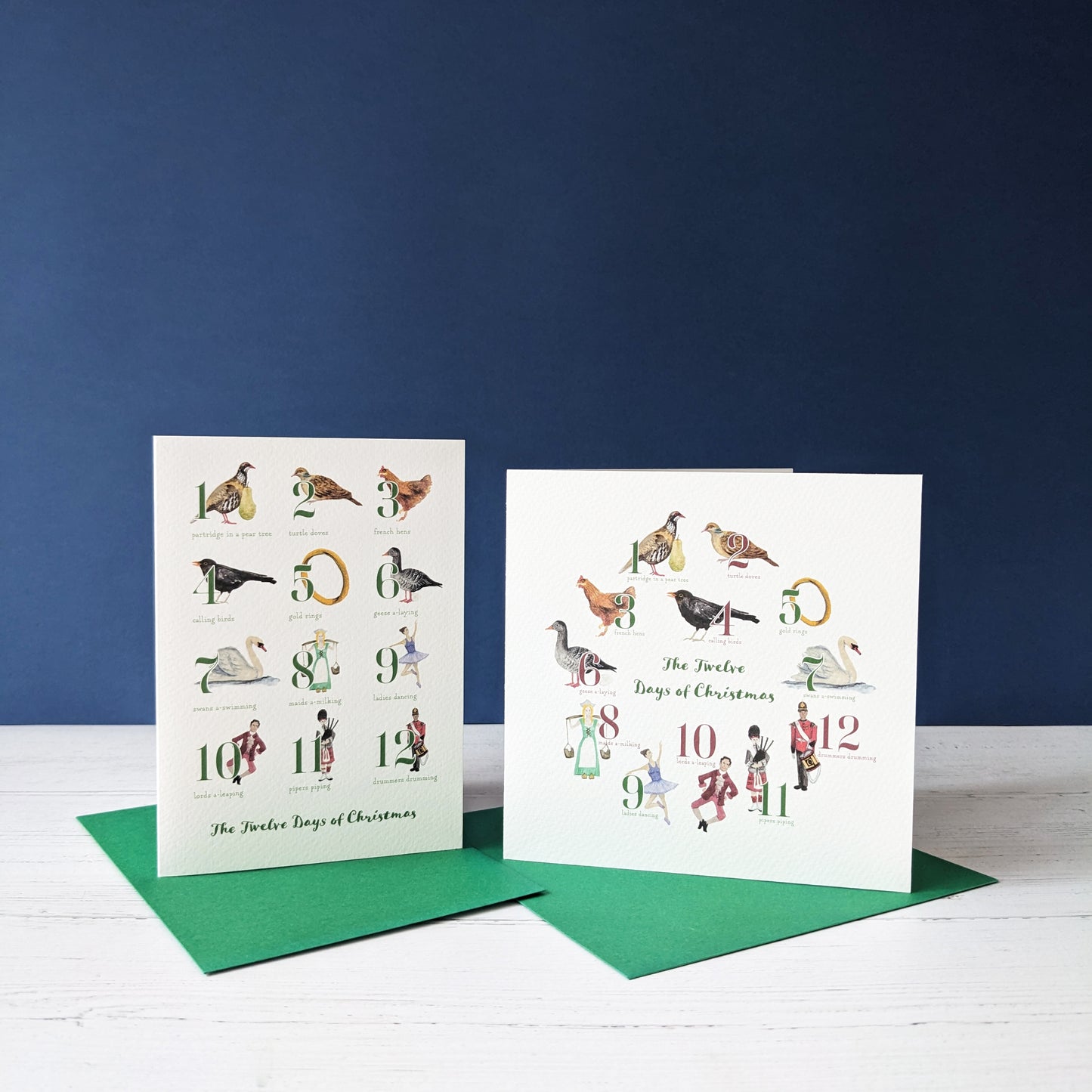 Christmas card - 12 Days of Christmas - Square