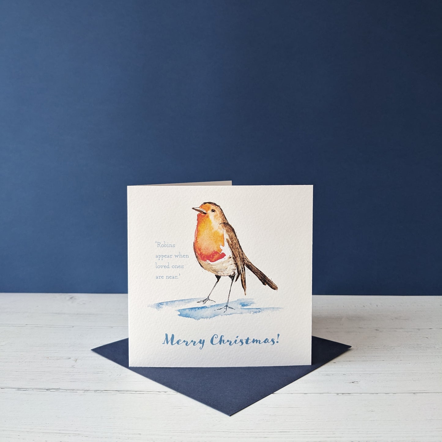 Christmas card - Robins appear - Square