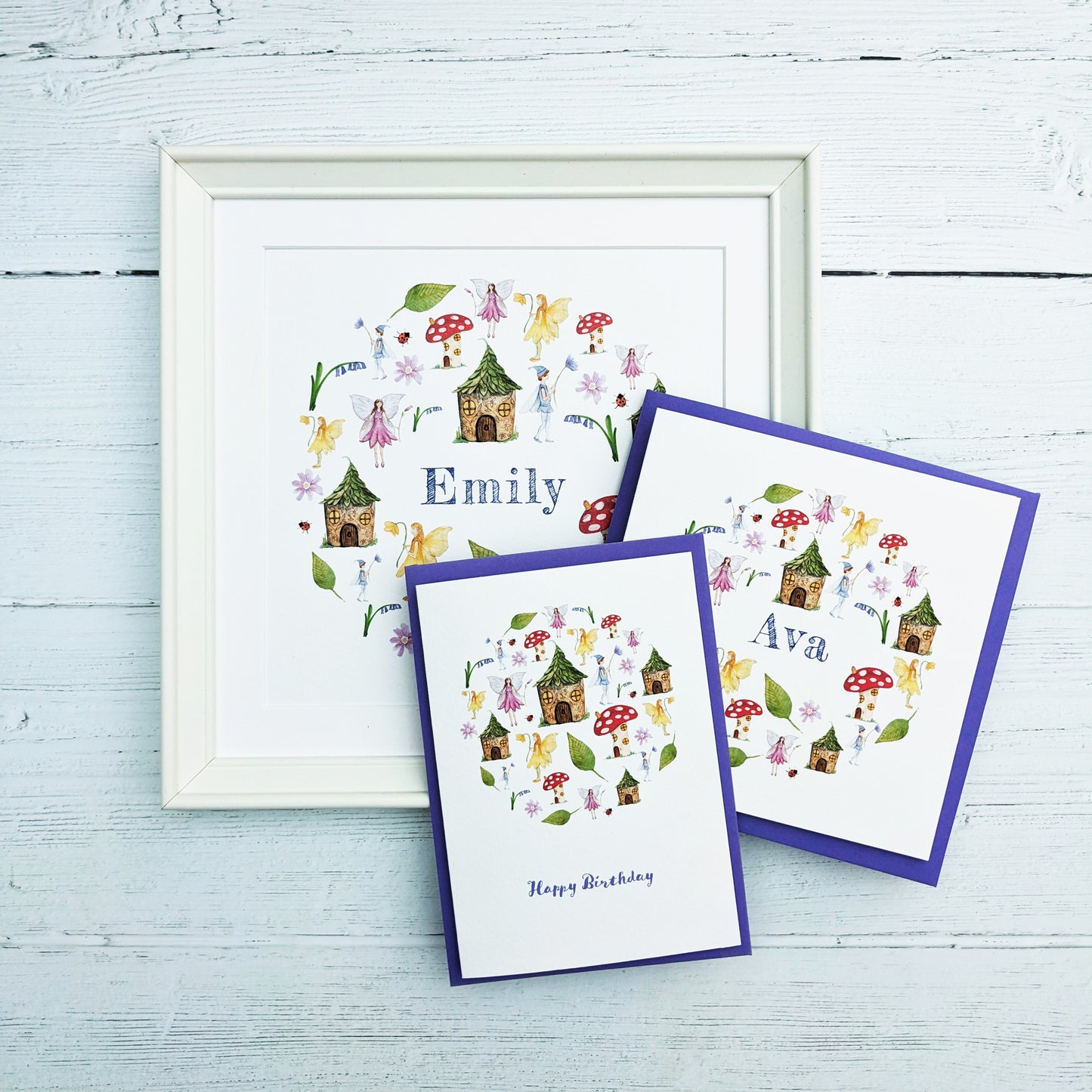 Personalised Greetings Card - Friendly Flower Fairies