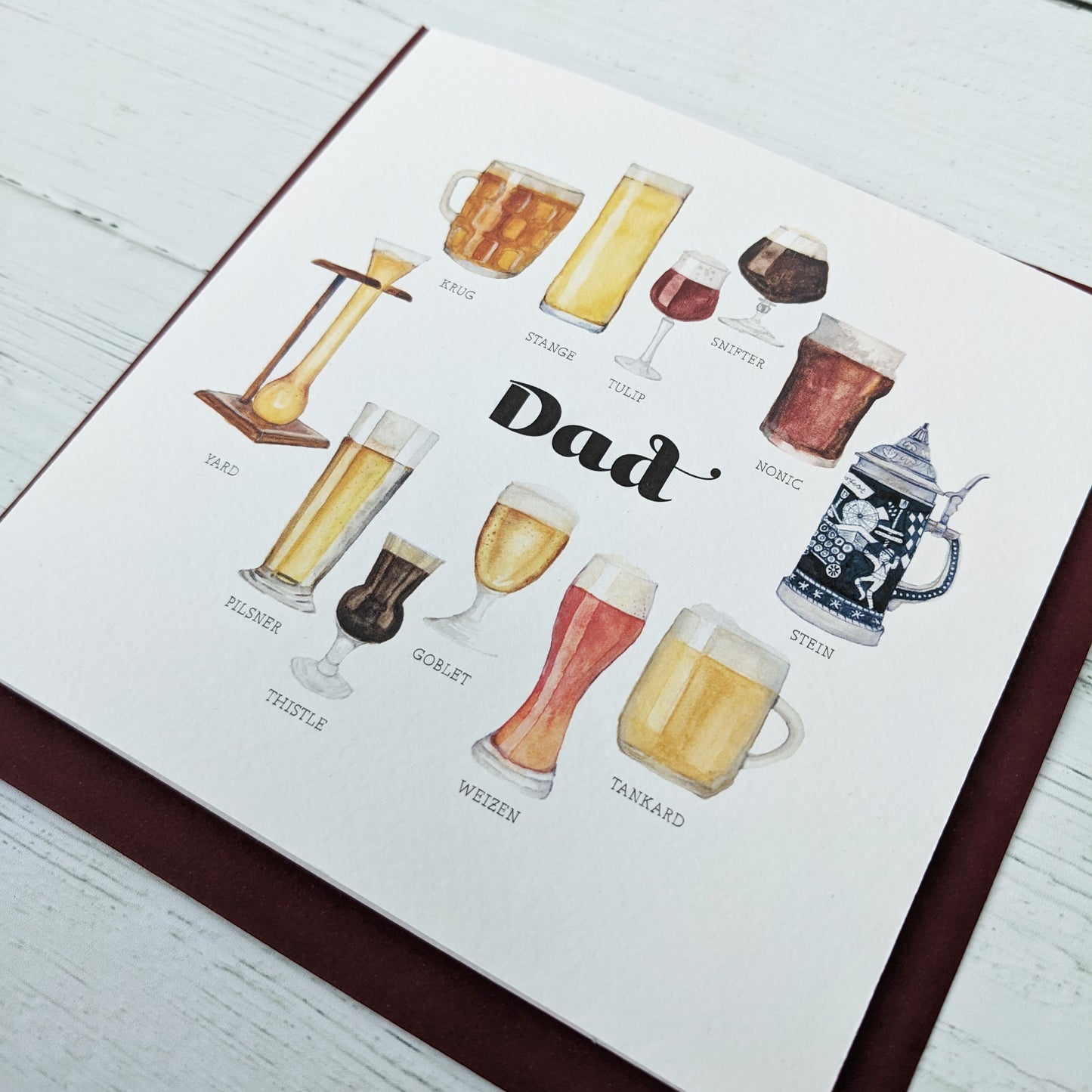 Personalised Greetings Card - Beer Glasses
