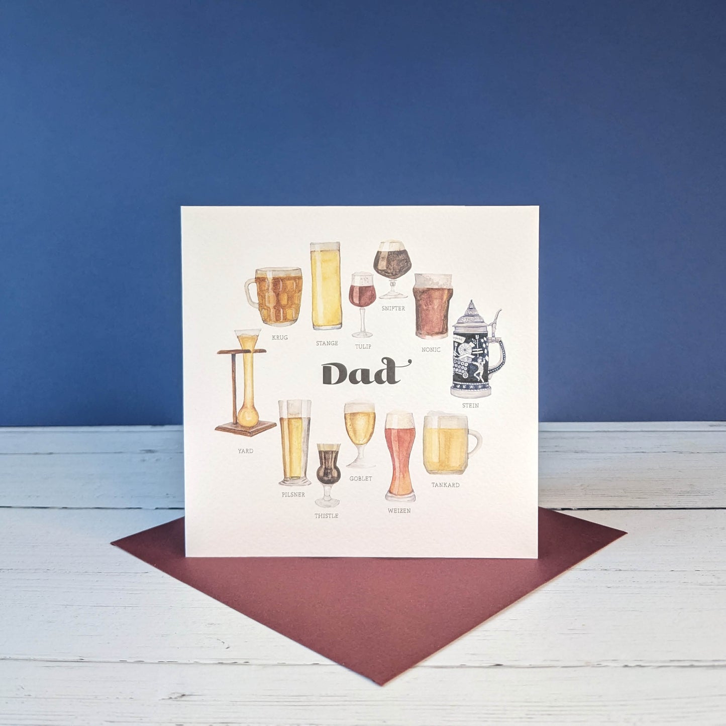 Personalised Greetings Card - Beer Glasses