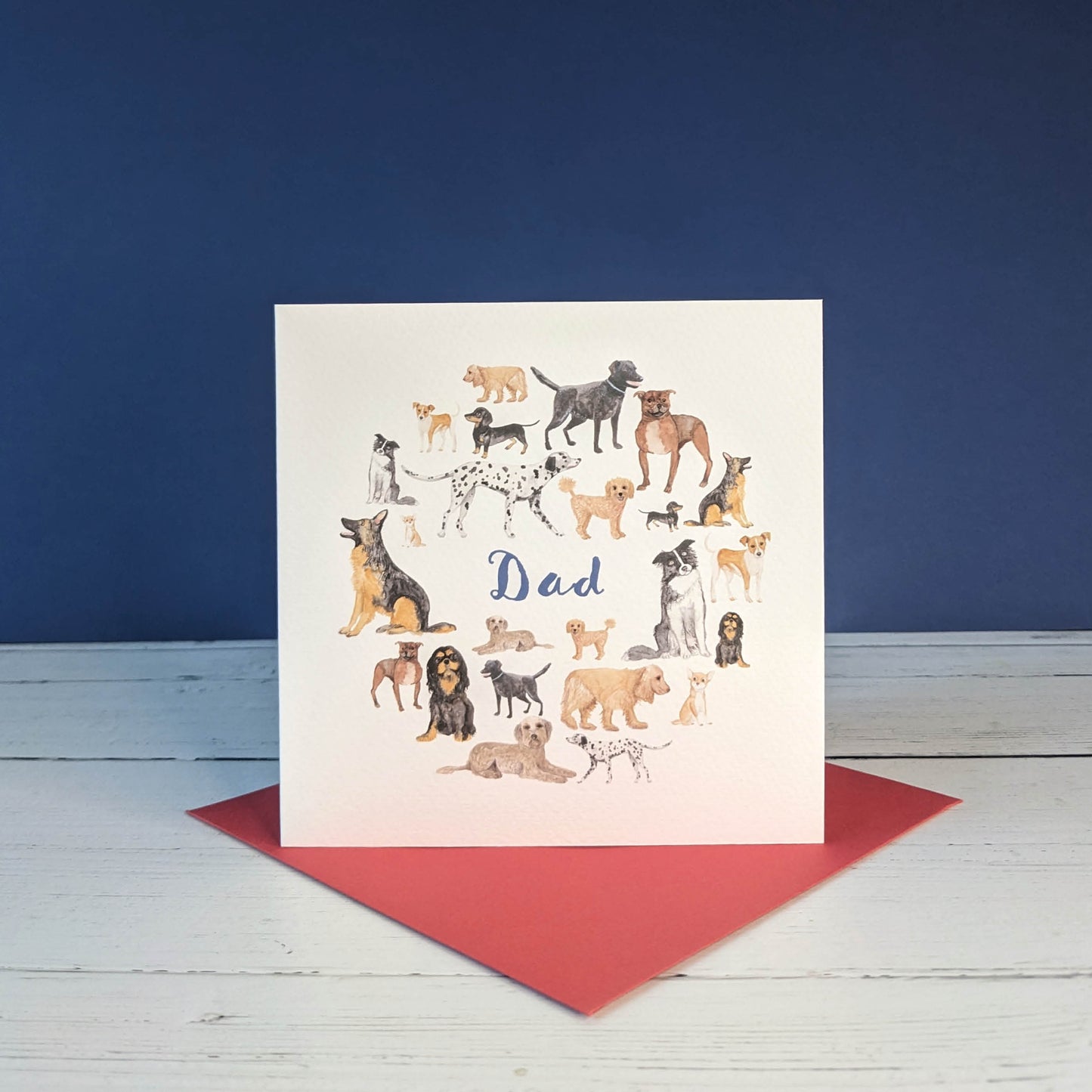 Square Greetings Card - Favourite Doggies - Dad