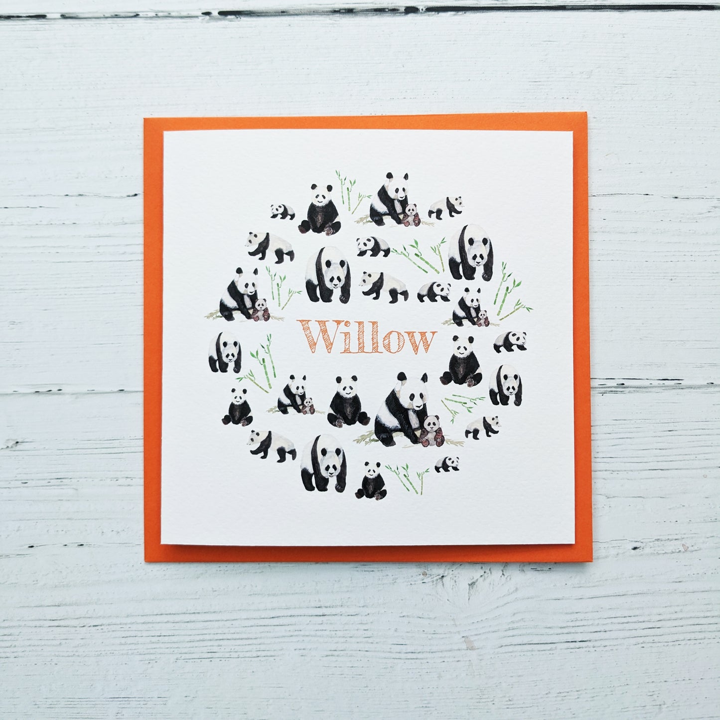 Personalised Greetings Card - Pandas