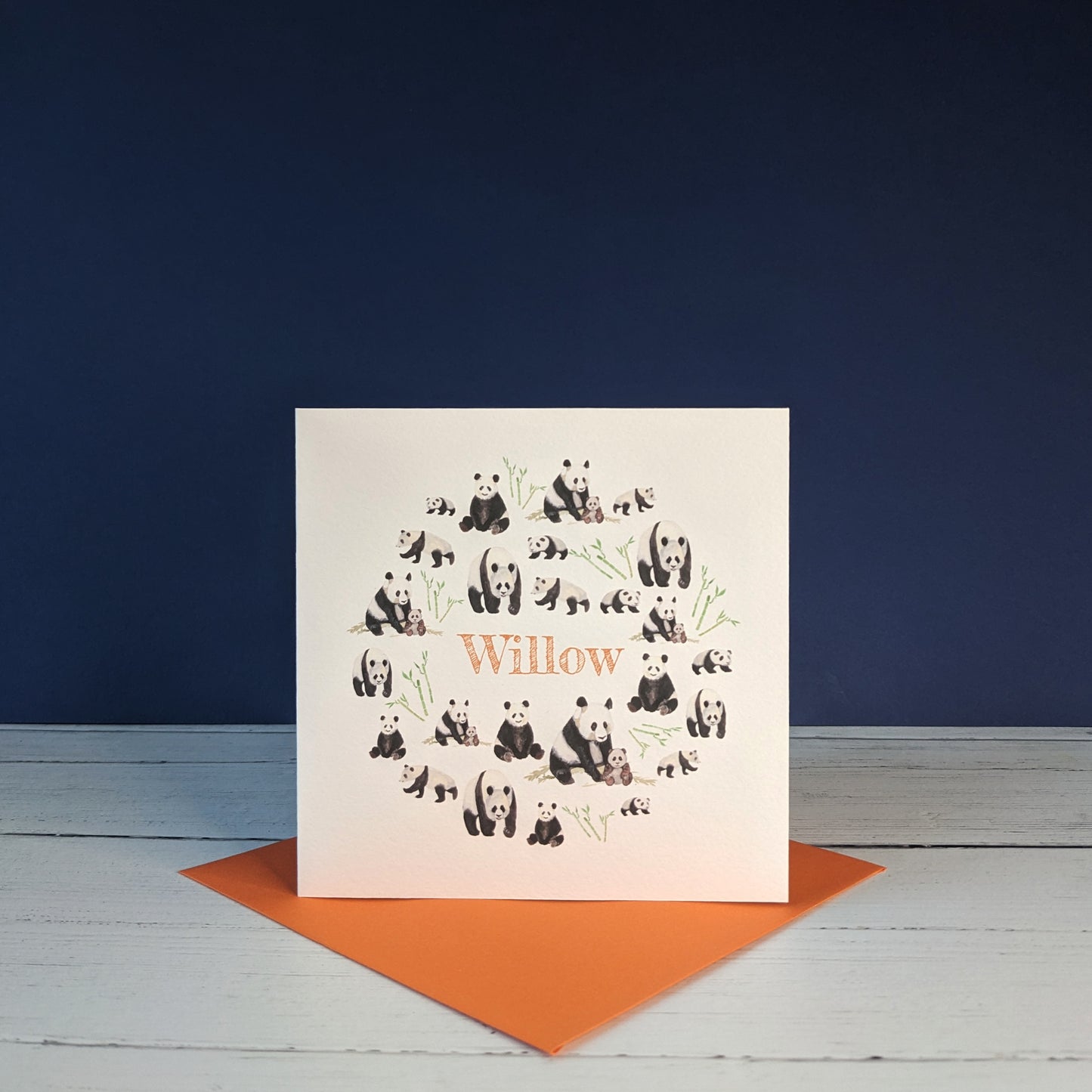 Personalised Greetings Card - Pandas