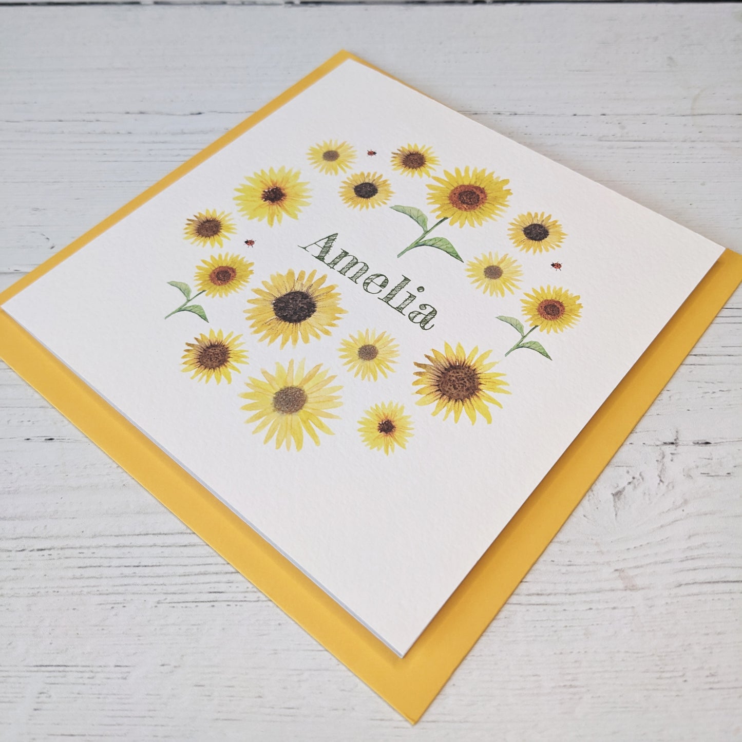 Personalised Greetings Card - Sunflowers