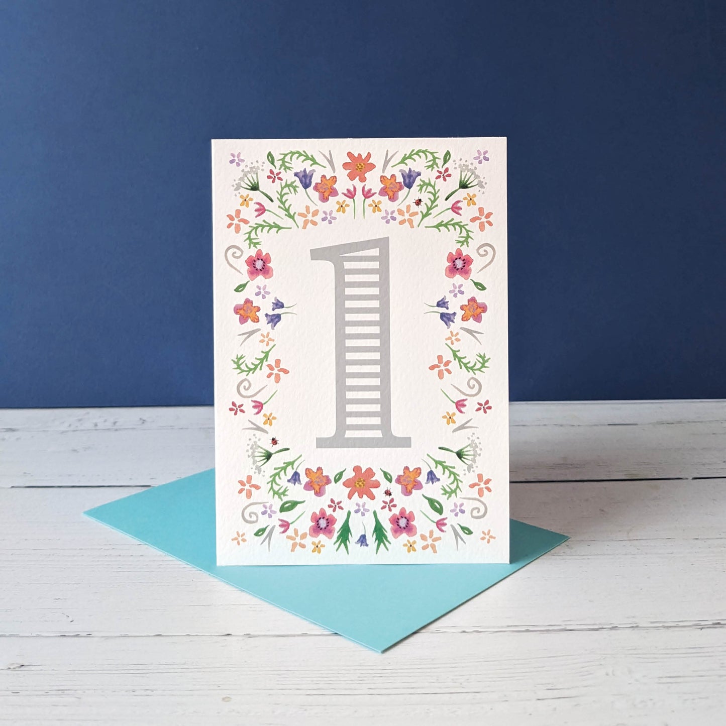 Greetings card - Milestone Floral '1'