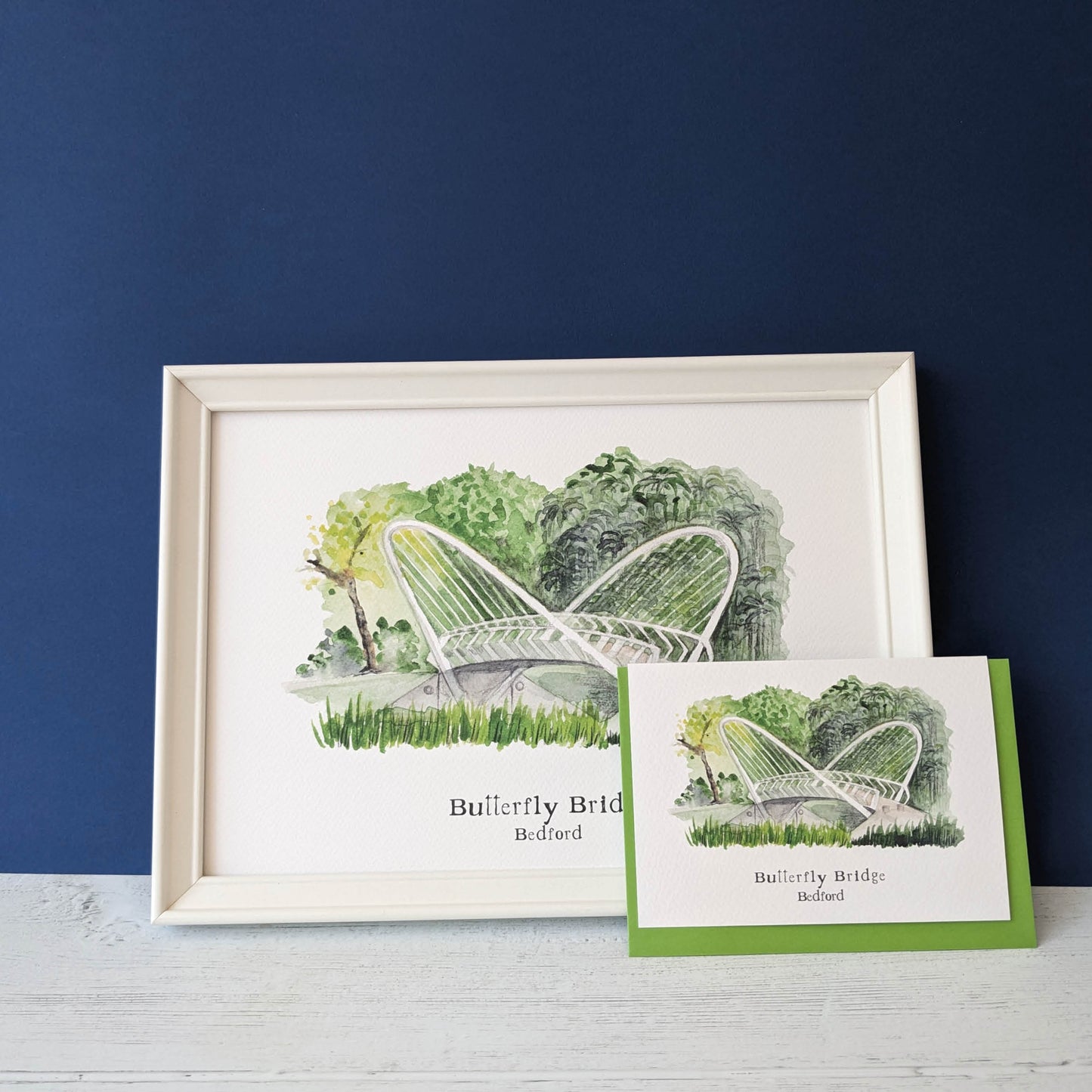 Greetings card - A Local Collection - Butterfly Bridge, Bedford Pack of 5