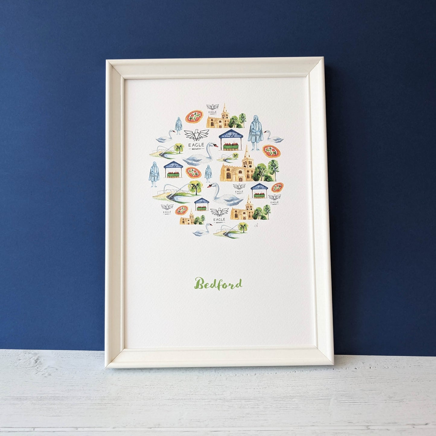 Watercolour Art Print - A Local Collection - Bedford