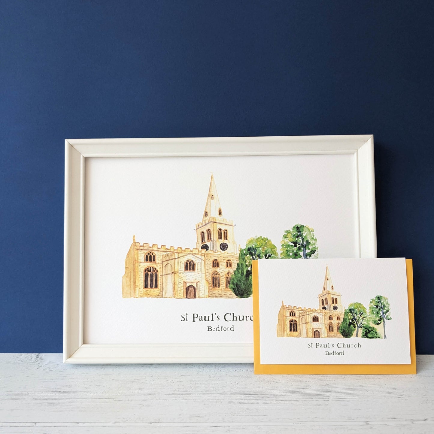 Watercolour Art Print - A Local Collection - St Paul's Church, Bedford