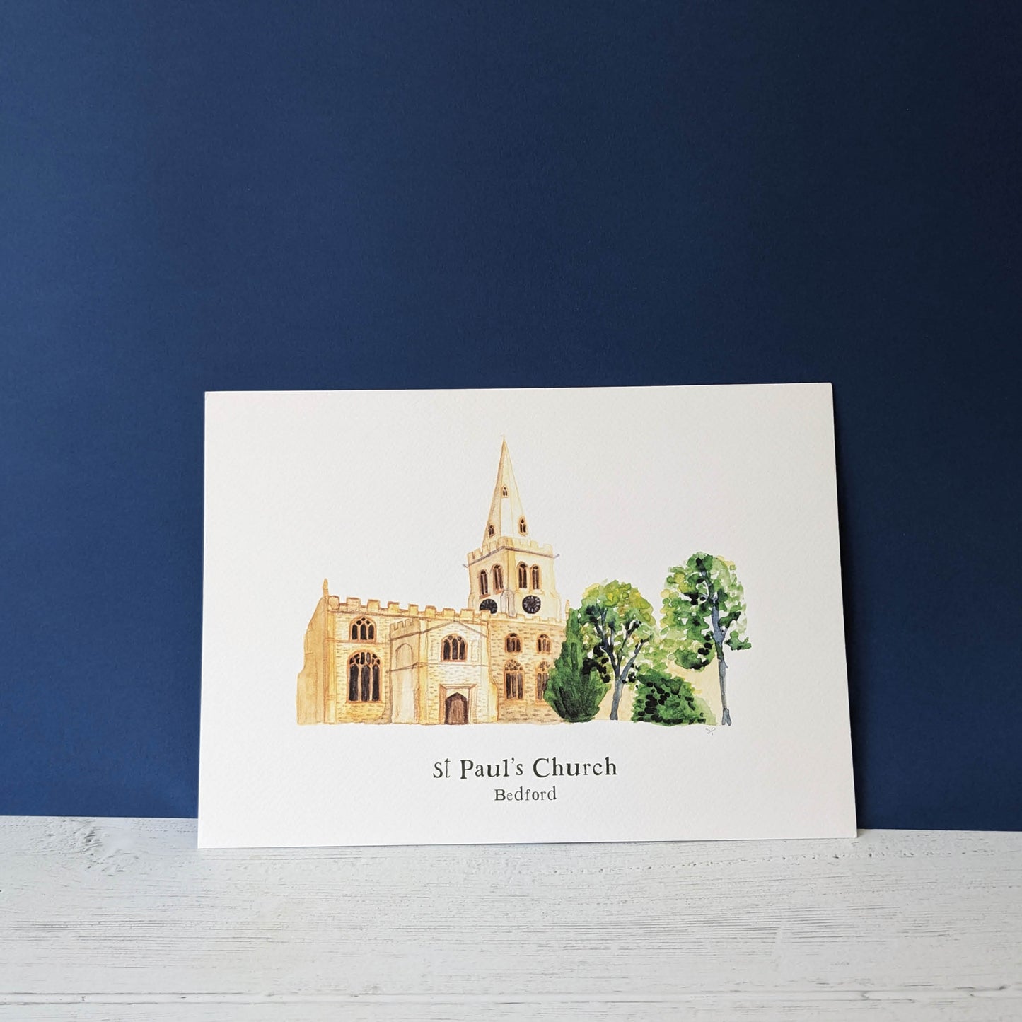Watercolour Art Print - A Local Collection - St Paul's Church, Bedford