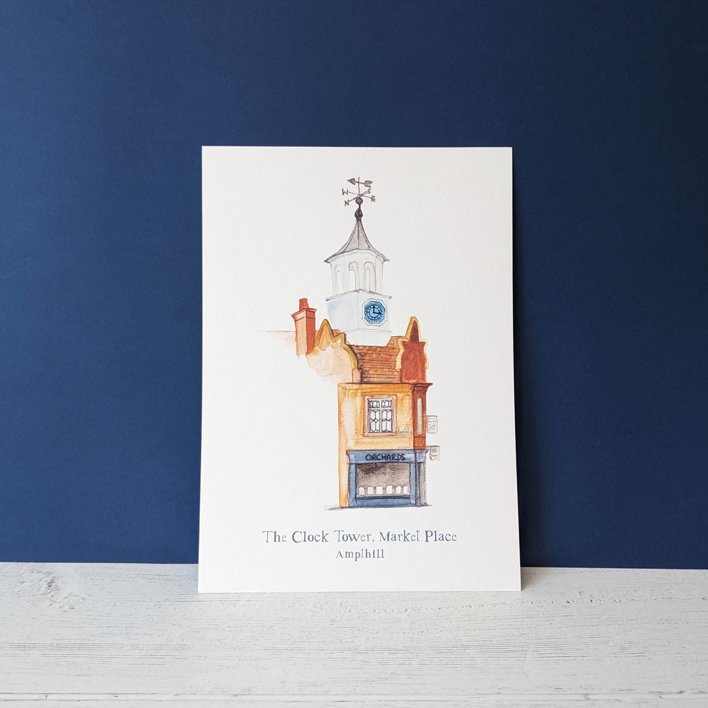 Watercolour Art Print - A Local Collection - The Clock Tower, Ampthill