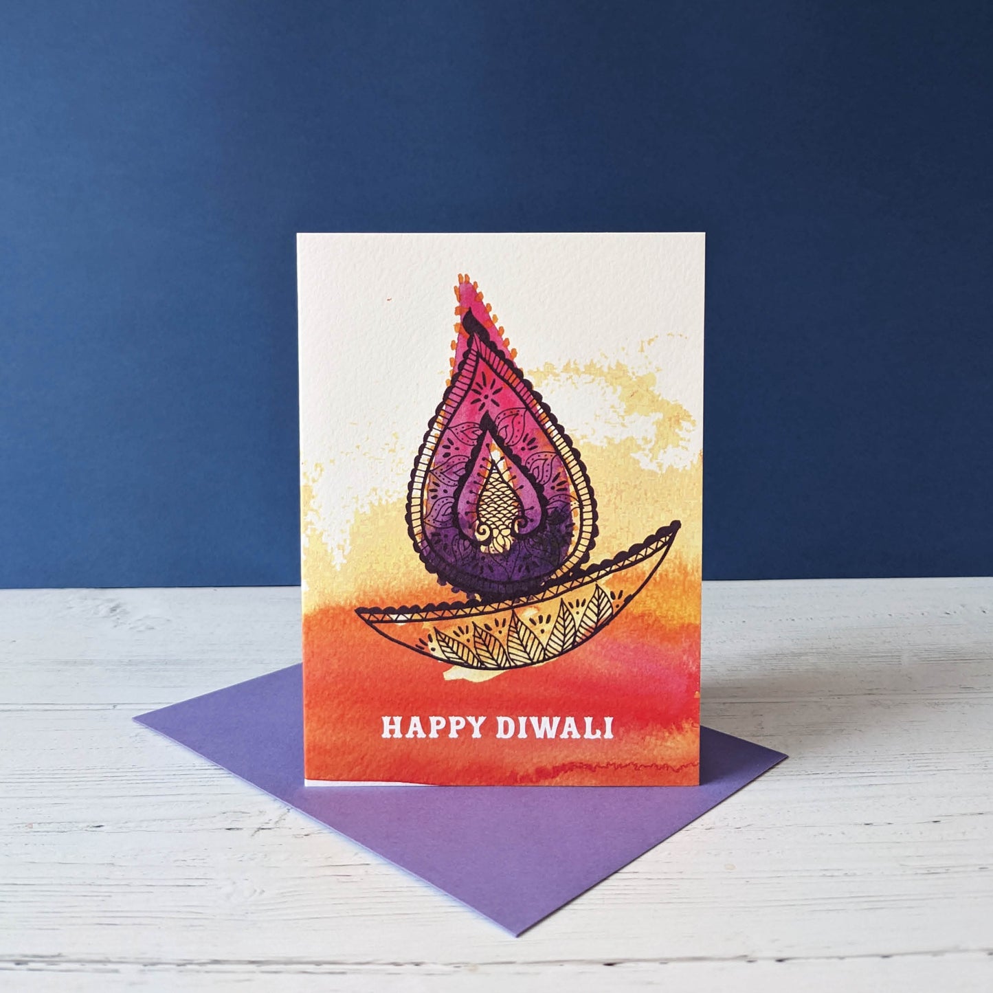 Greetings card - Diwali - Happy Diwali Dhiya lamp