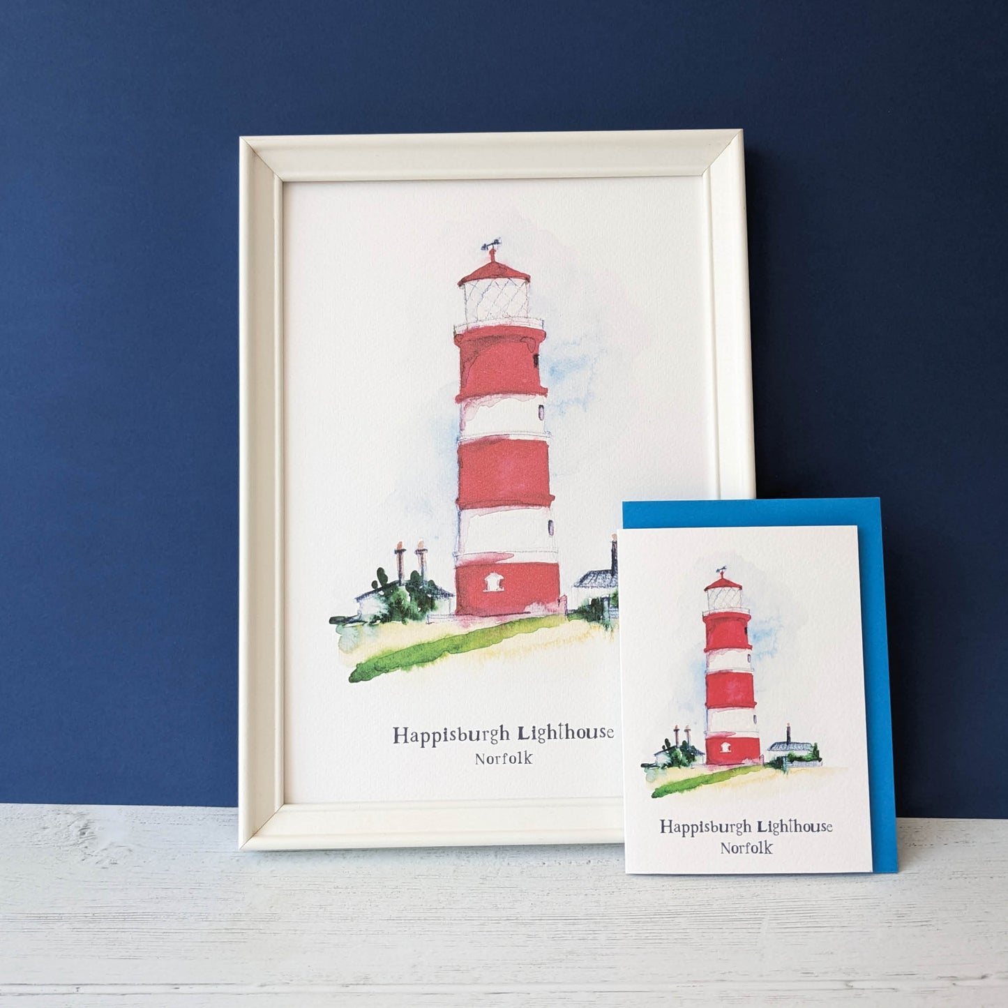 Watercolour Art Print - A Local Collection - Happisburgh Lighthouse, Norfolk