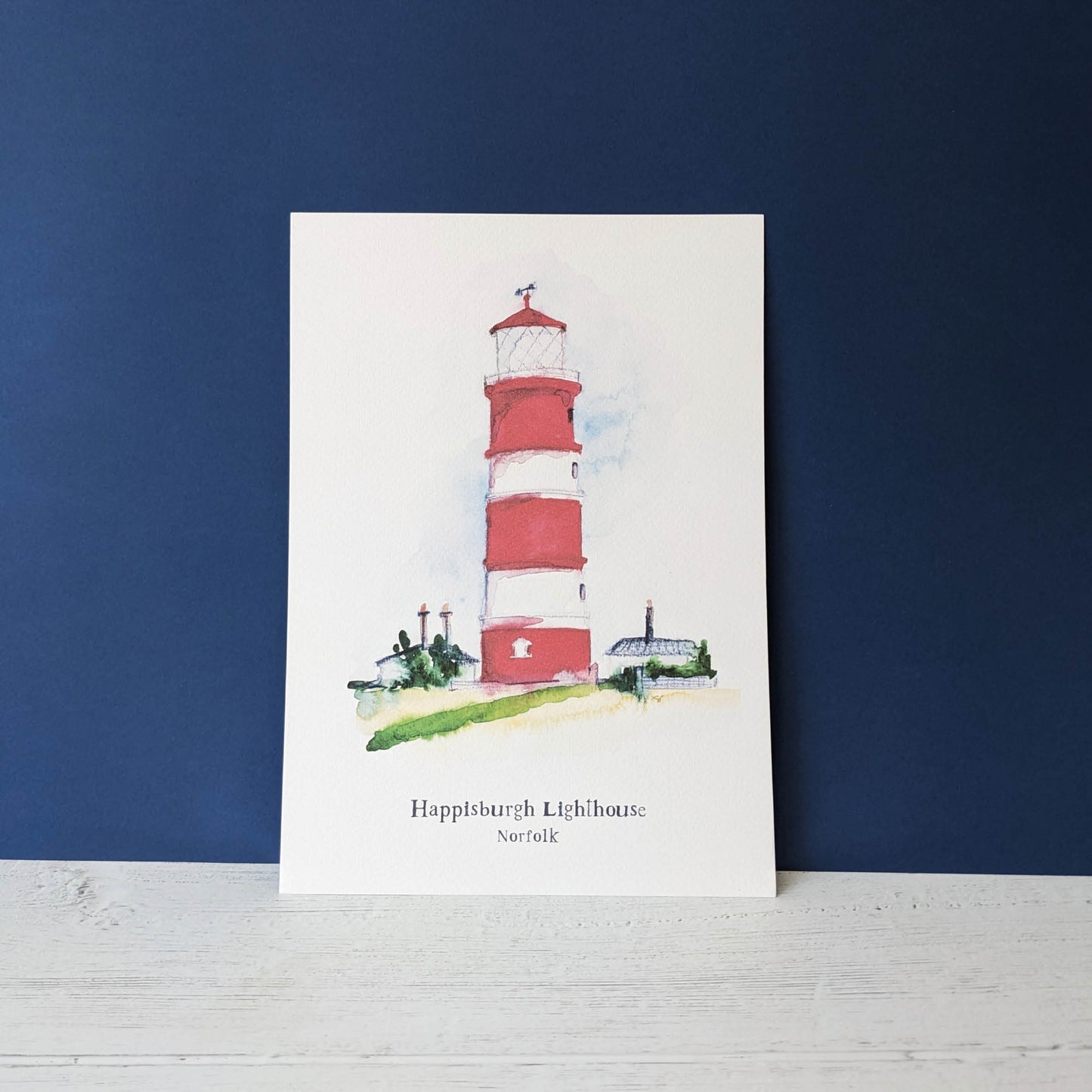 Watercolour Art Print - A Local Collection - Happisburgh Lighthouse, Norfolk
