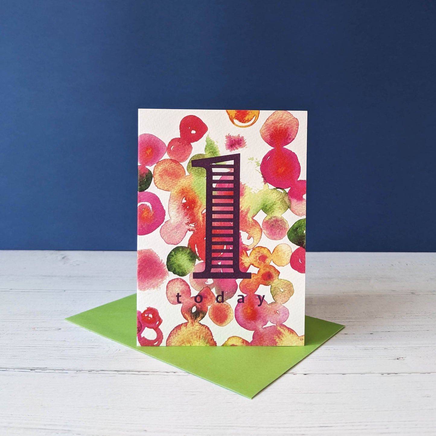 Greetings card - Milestone Swirls '1'