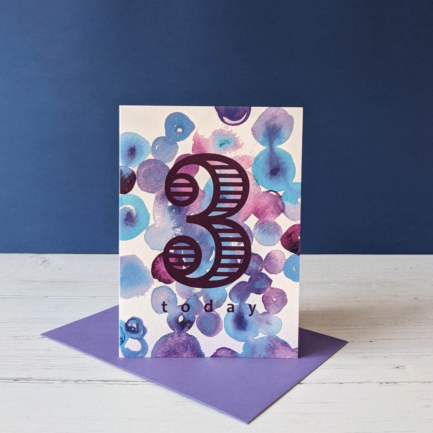 Greetings card - Milestone Swirls '3'