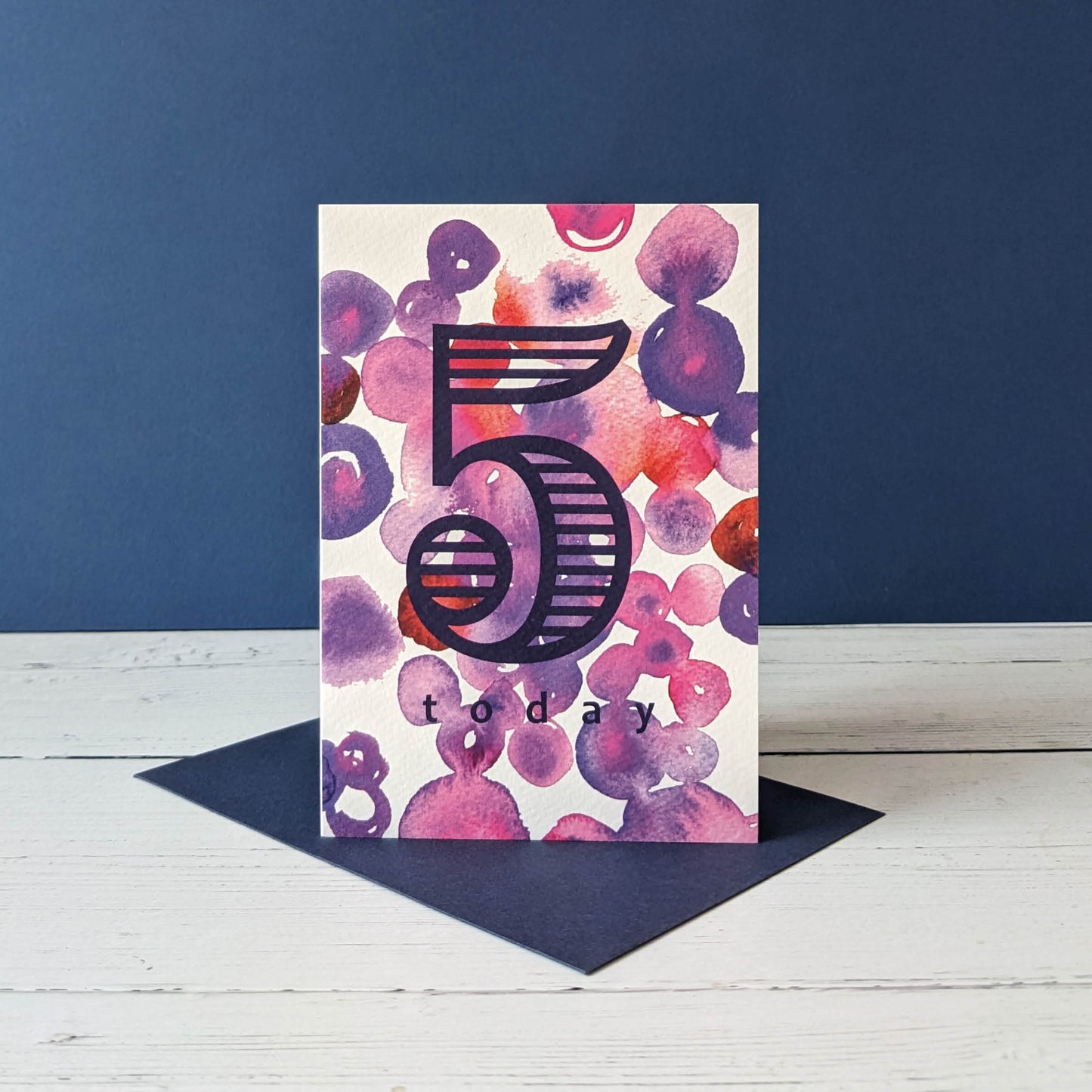 Greetings card - Milestone Swirls '5'