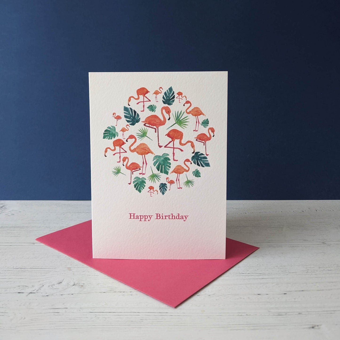 Greetings card - Fancy Flamingos - Happy Birthday