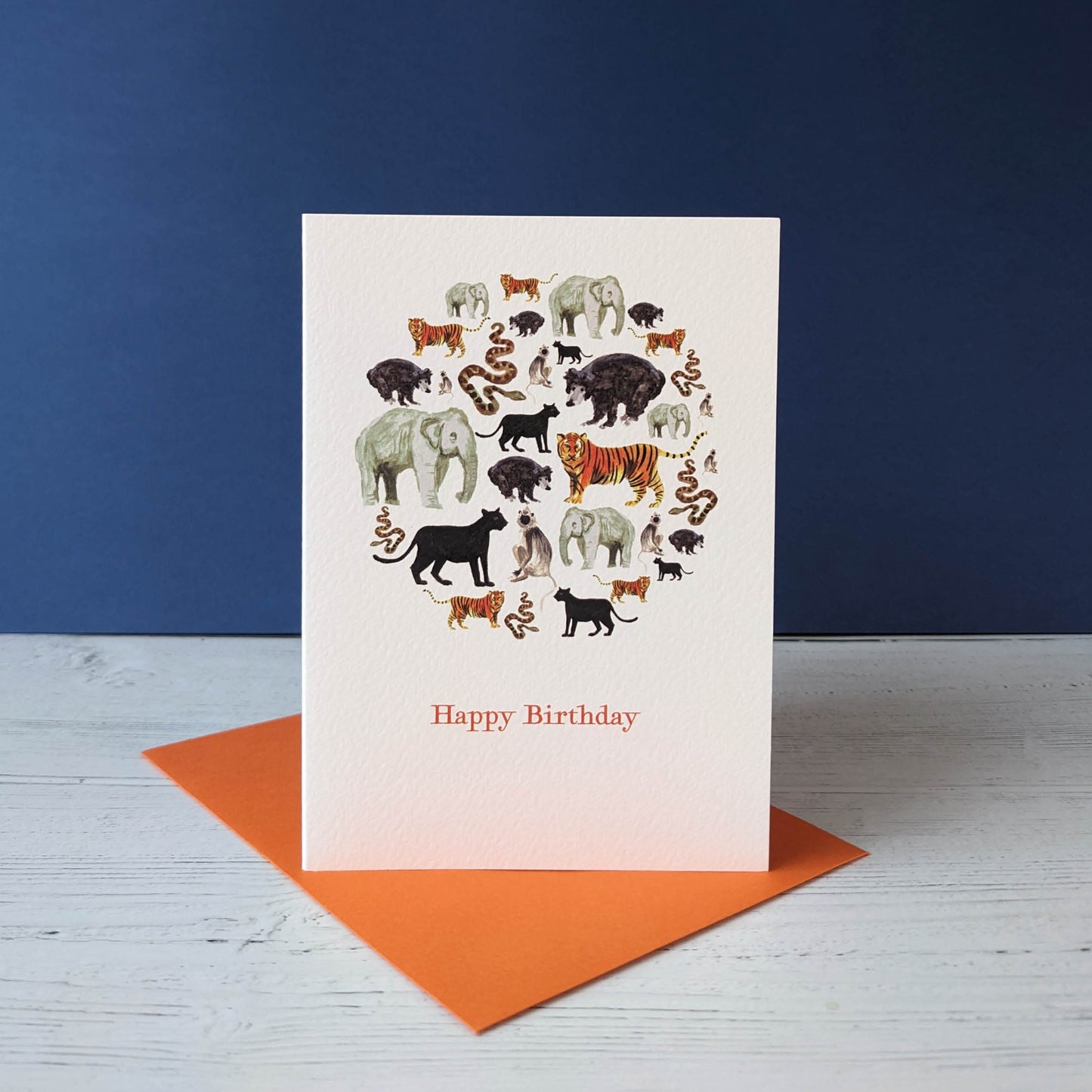 Greetings card - Indian animals - Happy Birthday