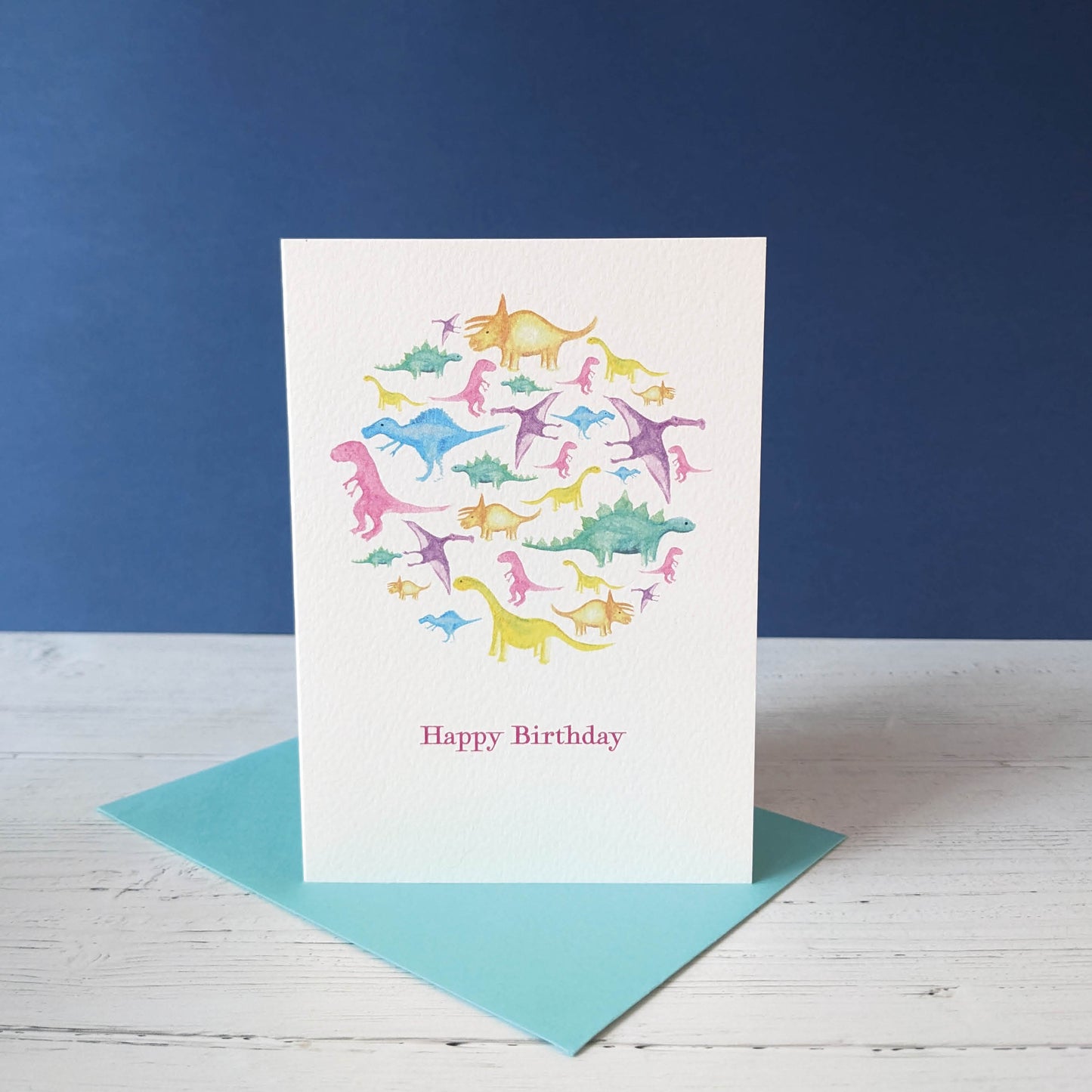 Greetings card - Dazzling Dinosaurs Pastel - Happy Birthday
