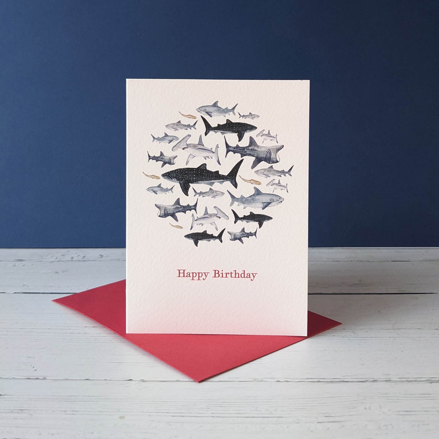 Greetings card - Sharks of the Ocean - Happy Birthday