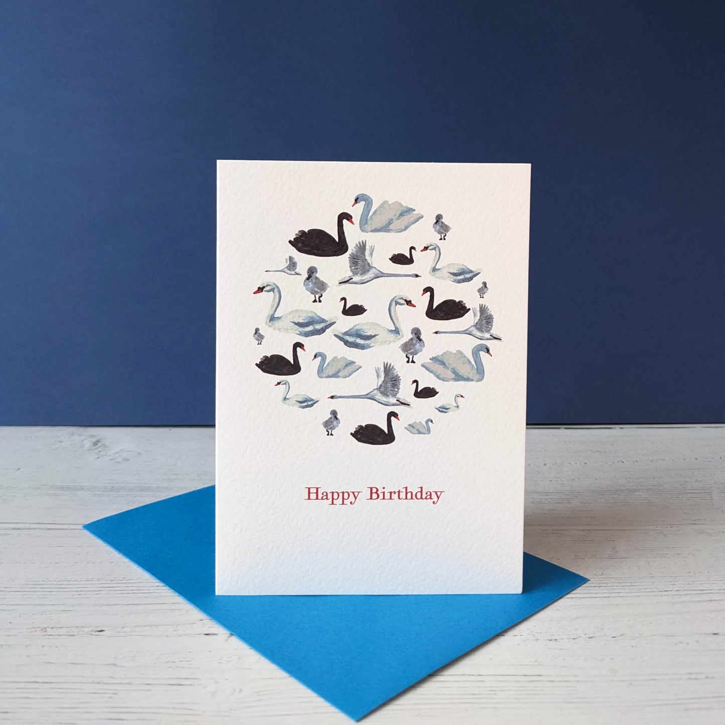 Greetings card - Swans - Happy Birthday