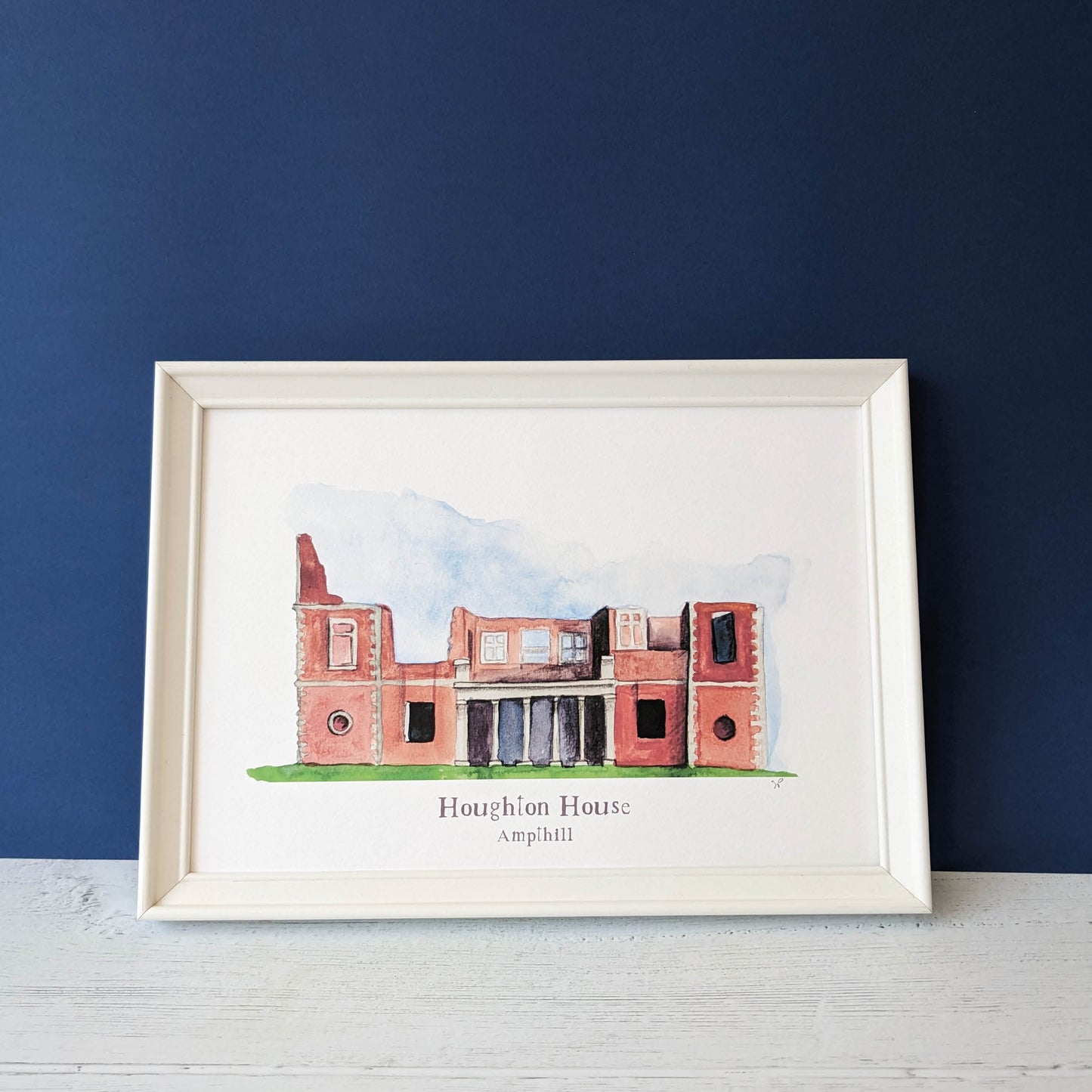 Watercolour Art Print - A Local Collection - Houghton House, Ampthill