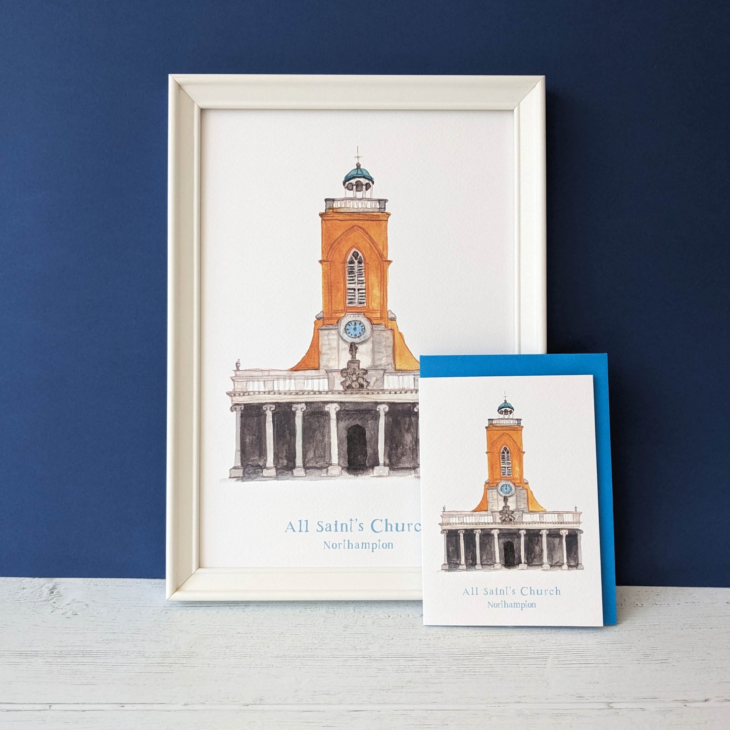 Watercolour Art Print - A Local Collection - All Saint's Church, Northampton