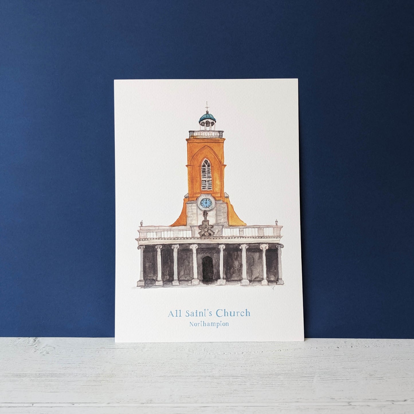 Watercolour Art Print - A Local Collection - All Saint's Church, Northampton