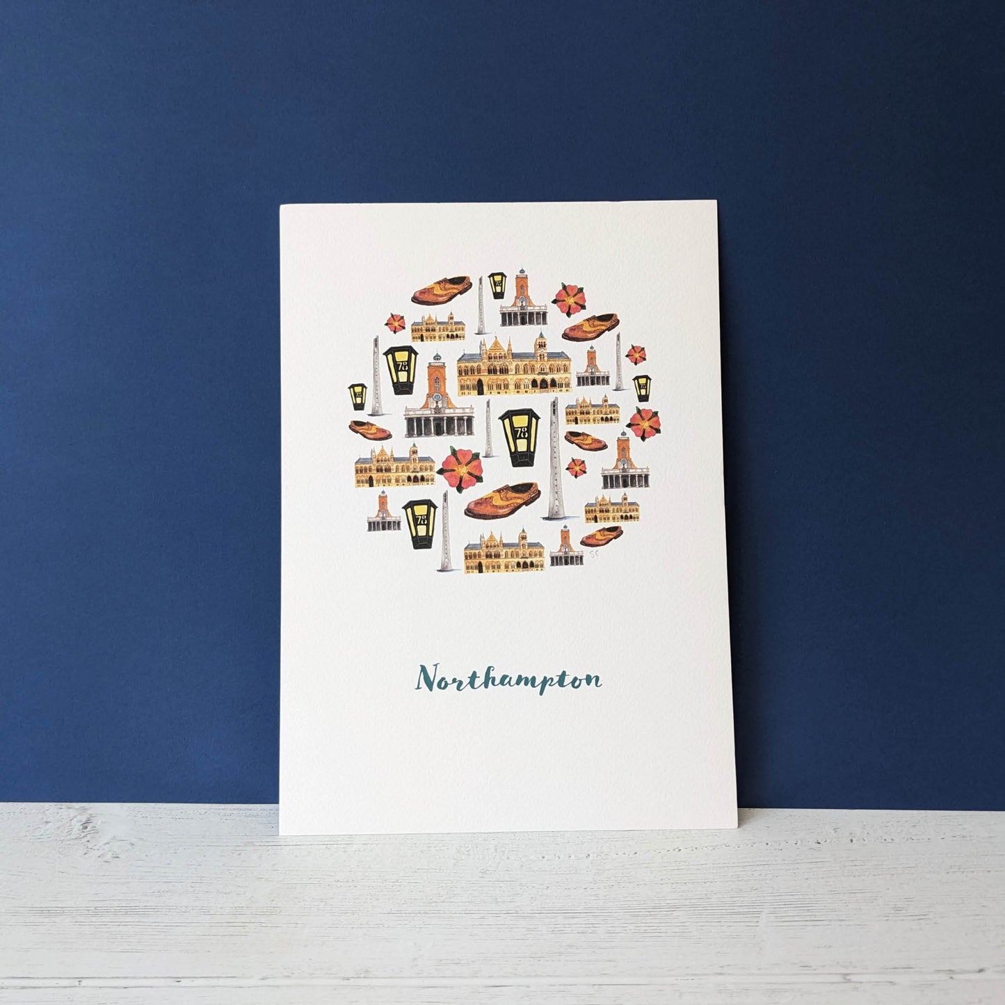 Watercolour Art Print - A Local Collection - Northampton