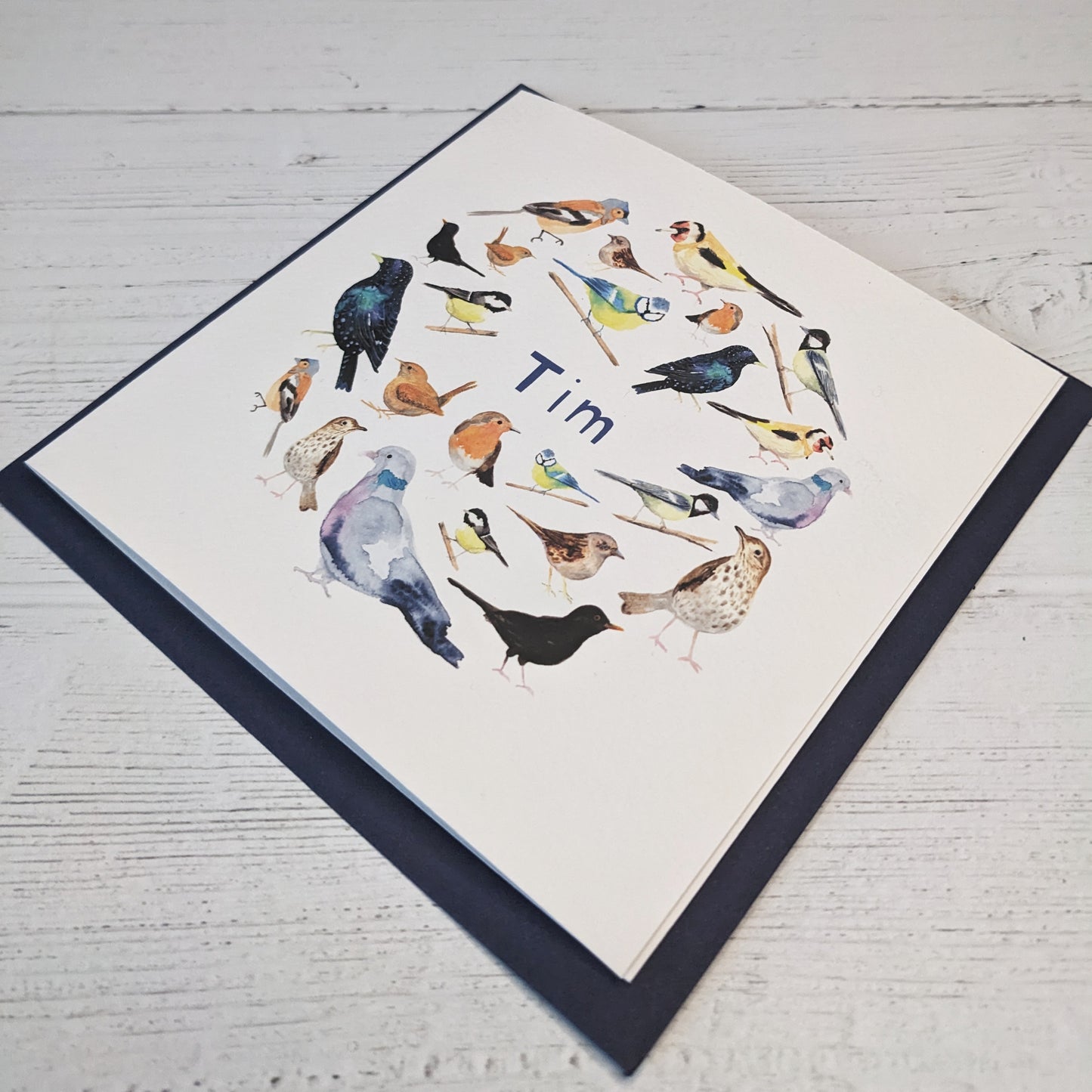 Personalised Greetings Card - Garden Birds