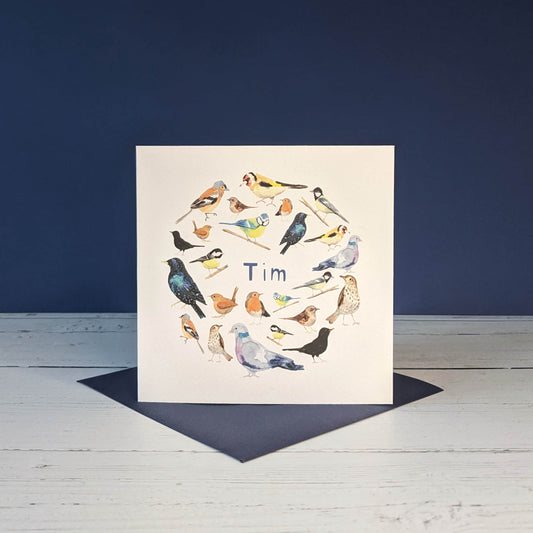 Personalised Greetings Card - Garden Birds