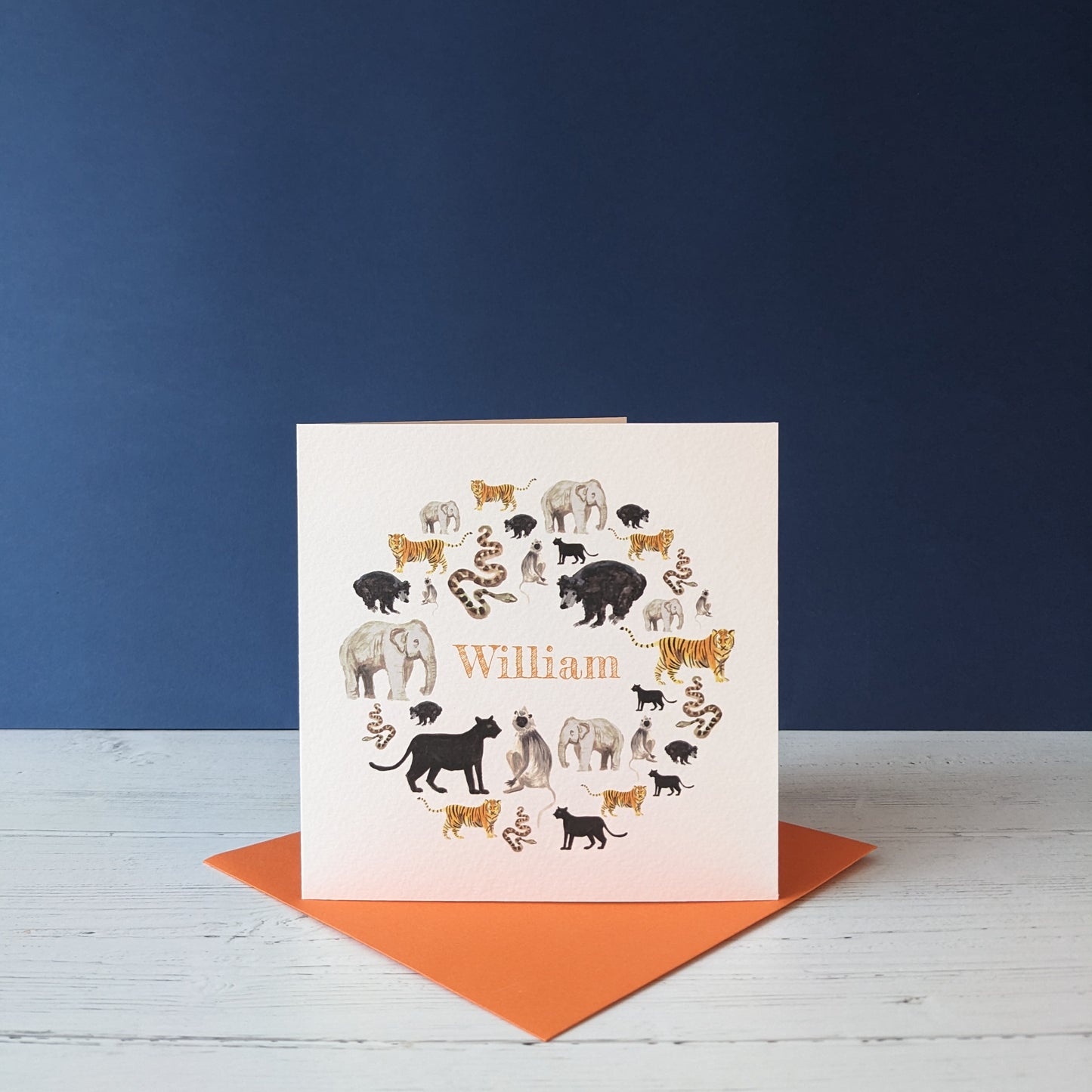 Personalised Greetings Card - Indian Jungle