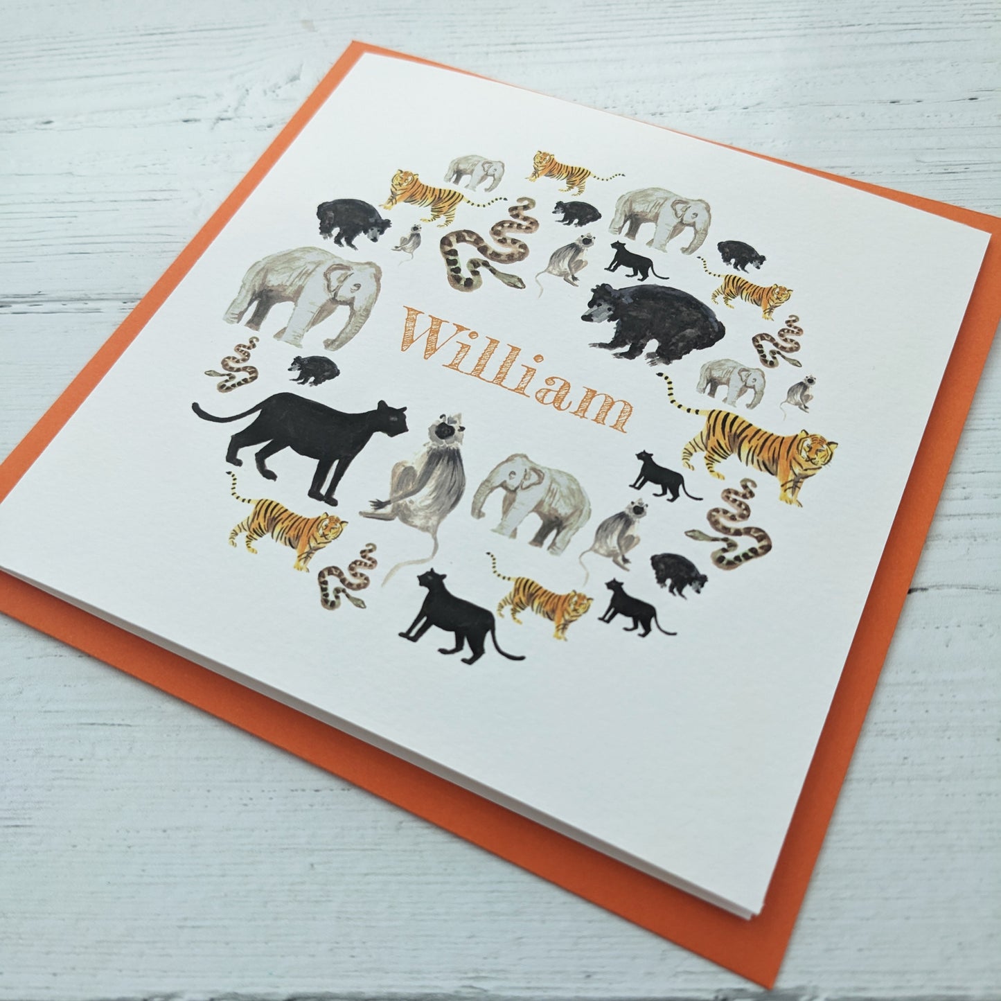 Personalised Greetings Card - Indian Jungle